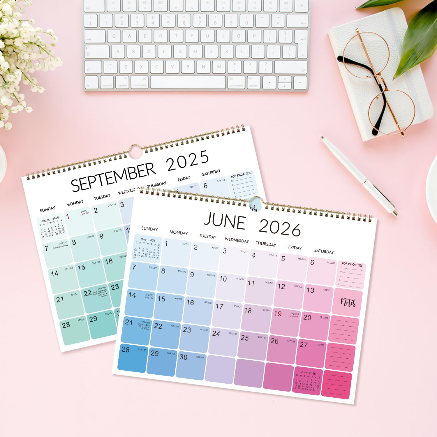 2025-2026 Large Wall Calendar - 18 Month Planner from July 2025 to December 2026 | 15