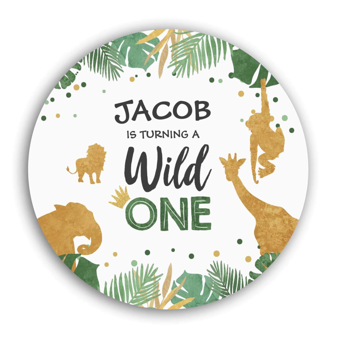 Custom Personalized Stickers & Labels - 100 Pack 3x3 Inch Zoo Safari Jungle Wild One Party Favors - Perfect for Business Branding, Gift Tags & Event Decorations