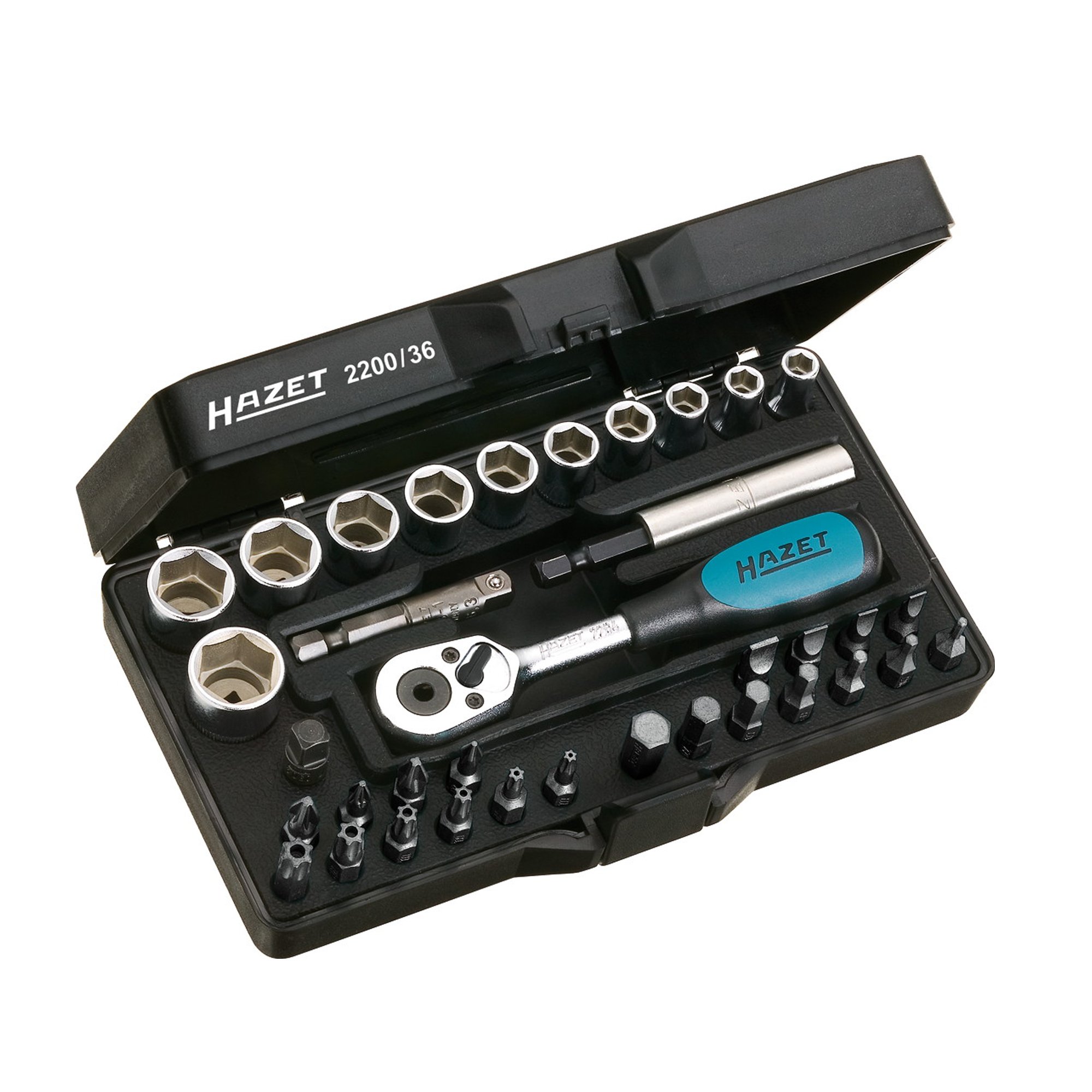 Hazet 36-Piece Screwdriver Bit Set HZ2200/36 - Professional Tool Kit for DIY, Automotive & Home Repairs