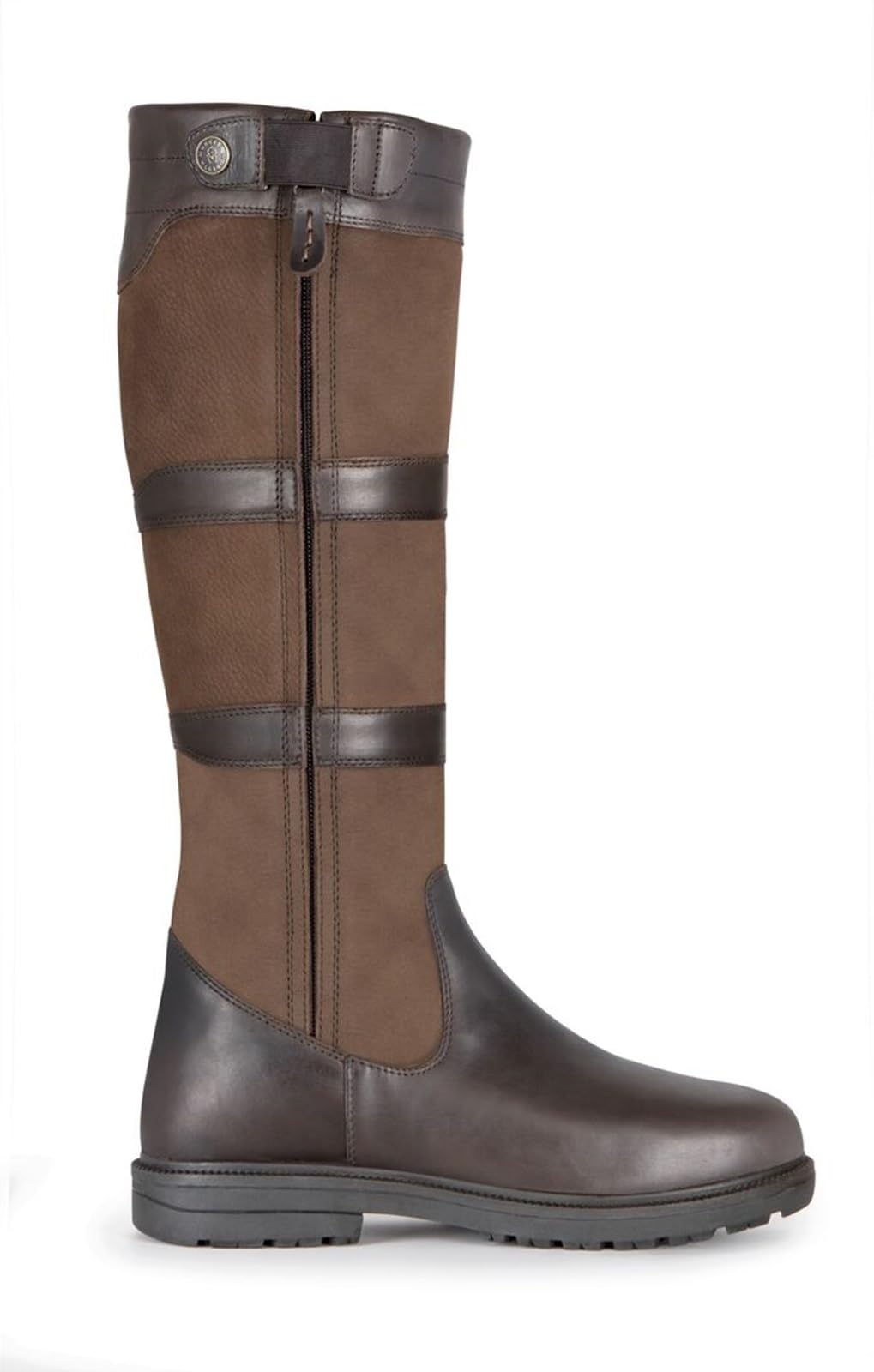 MORETTA BellaCountry Women's Knee High Country Boots with Zip - Brown Size 5 Regular | Western Fashion, Cowgirl Style, Rodeo & Everyday Wear