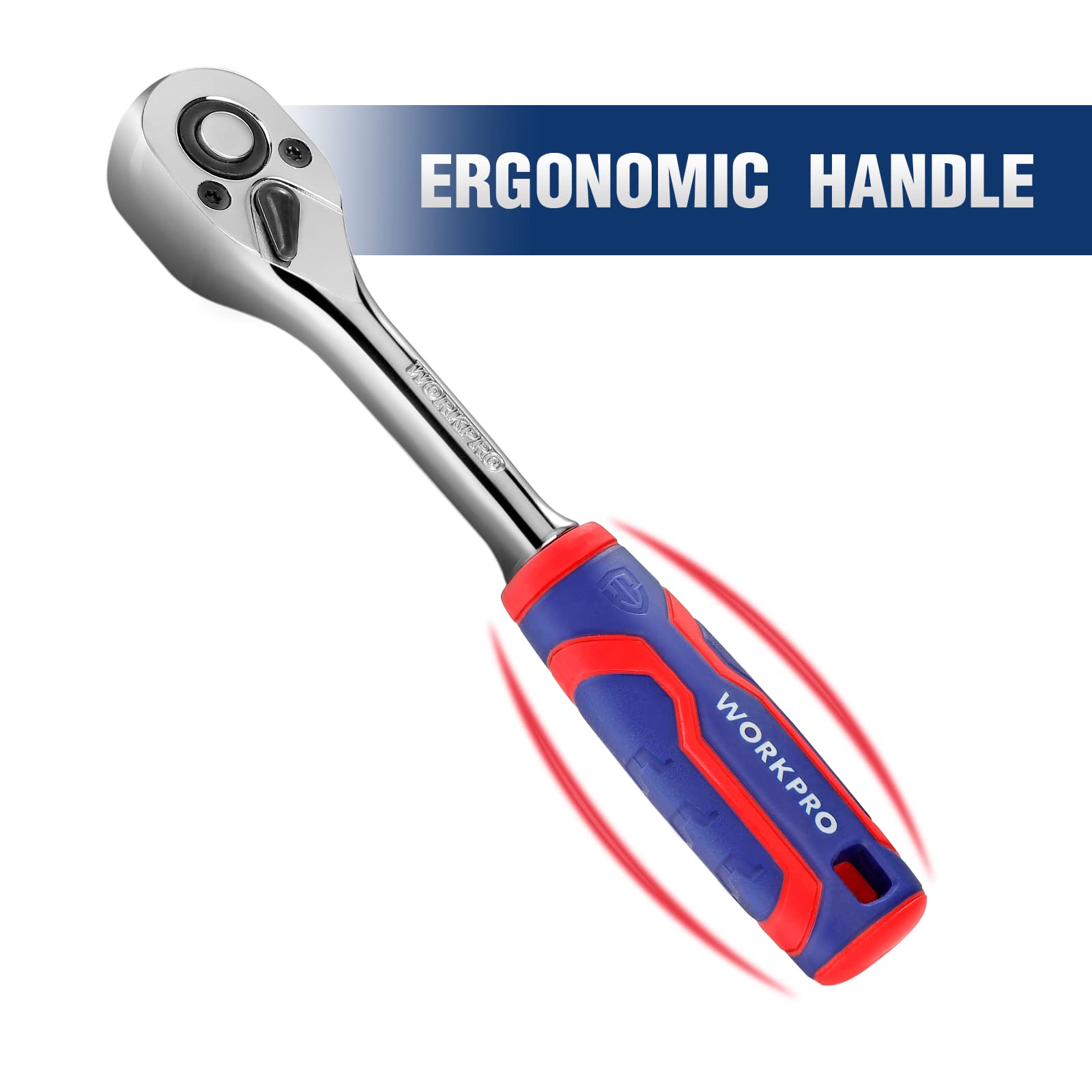 WORKPRO 3-Piece Ratchet Wrench Set - 1/4