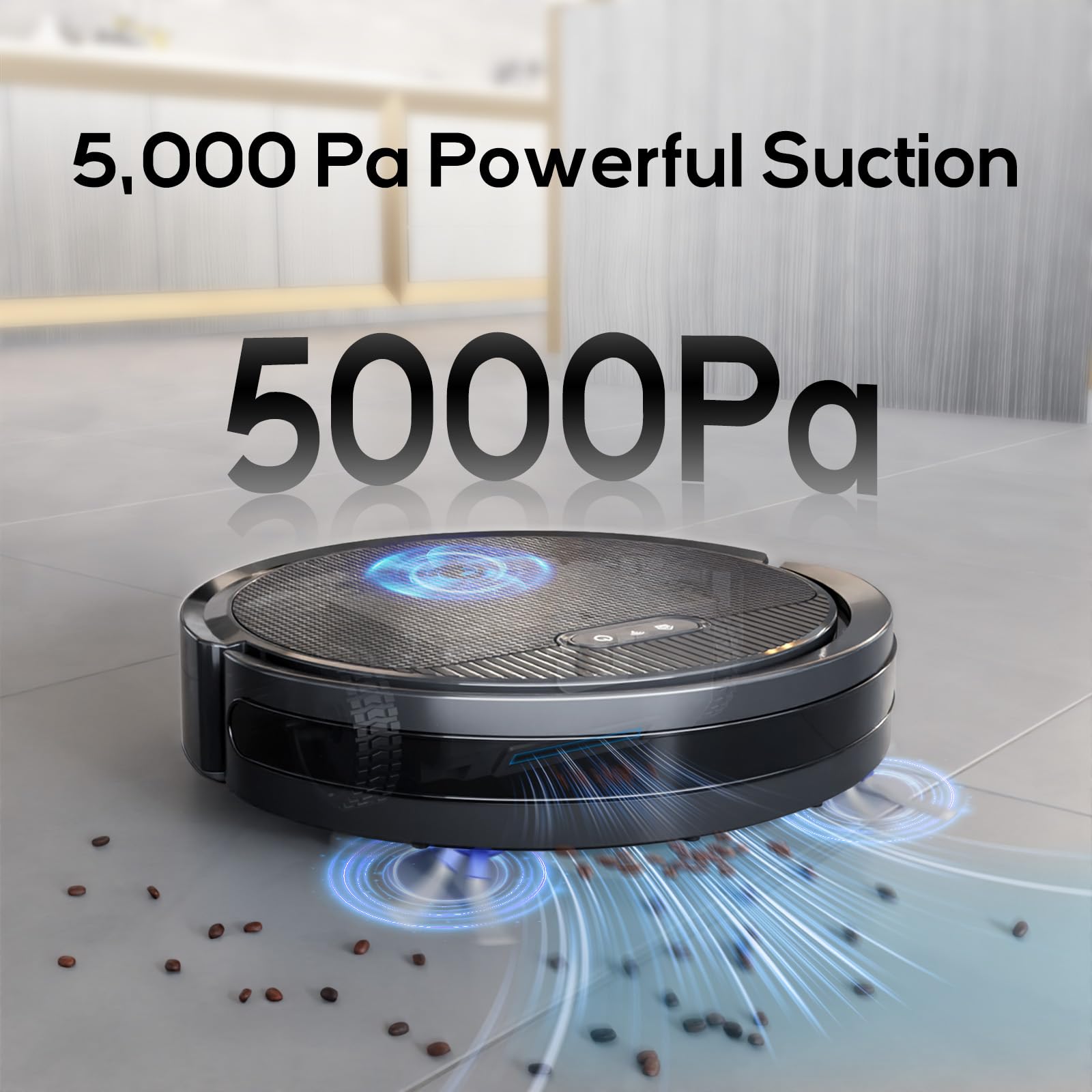V3 Robot Vacuum and Mop Combo - Self-Charging 5000Pa Strong Suction, WiFi/Alexa/App Control, Ultra-Slim 3-in-1 Robotic Cleaner for Hardwood Floors, Pet Hair & Low Pile Carpets - Perfect for Homes with Pets & Busy Families
