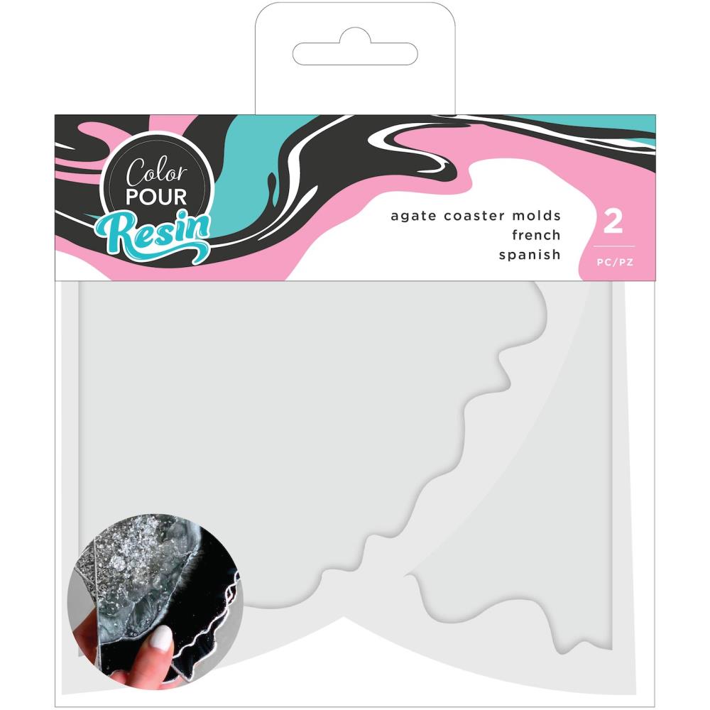 Premium 2-Part Agate Coaster Resin Mold Set - DIY Epoxy Resin Craft Kit for Unique Coasters (2/Pkg) - Perfect for Home Decor, Gifts & Table Setting Accessories