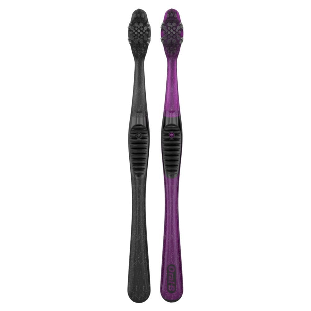 Oral-B Pro-Health Charcoal Toothbrushes for Adults - Medium Bristles, 2-Pack - Whitening & Deep Cleaning - Ideal for Travel & Daily Oral Care