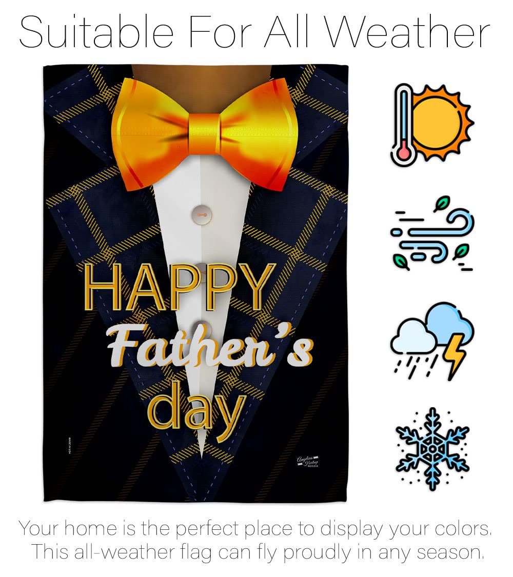 Father's Day House Flag Set - Double-Sided Garden Yard Banner for Dad, Daddy, Papa & Grandpa - Best Parent & Grandparent Gift - Made in USA - Perfect for Outdoor Decor, Backyard Parties & Family Celebrations