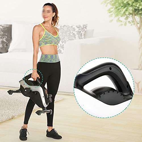 Portable Magnetic Mini Exercise Bike - Arm & Leg Pedal Exerciser for Home & Office Workout, Compact Desk Bike for Indoor Fitness, Black/White - Perfect for Under Desk Cycling & Physical Therapy