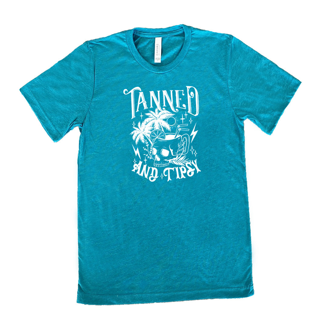 Tanned and Tipsy Unisex T-Shirt - Casual Summer Beach Party Outfit for Men & Women