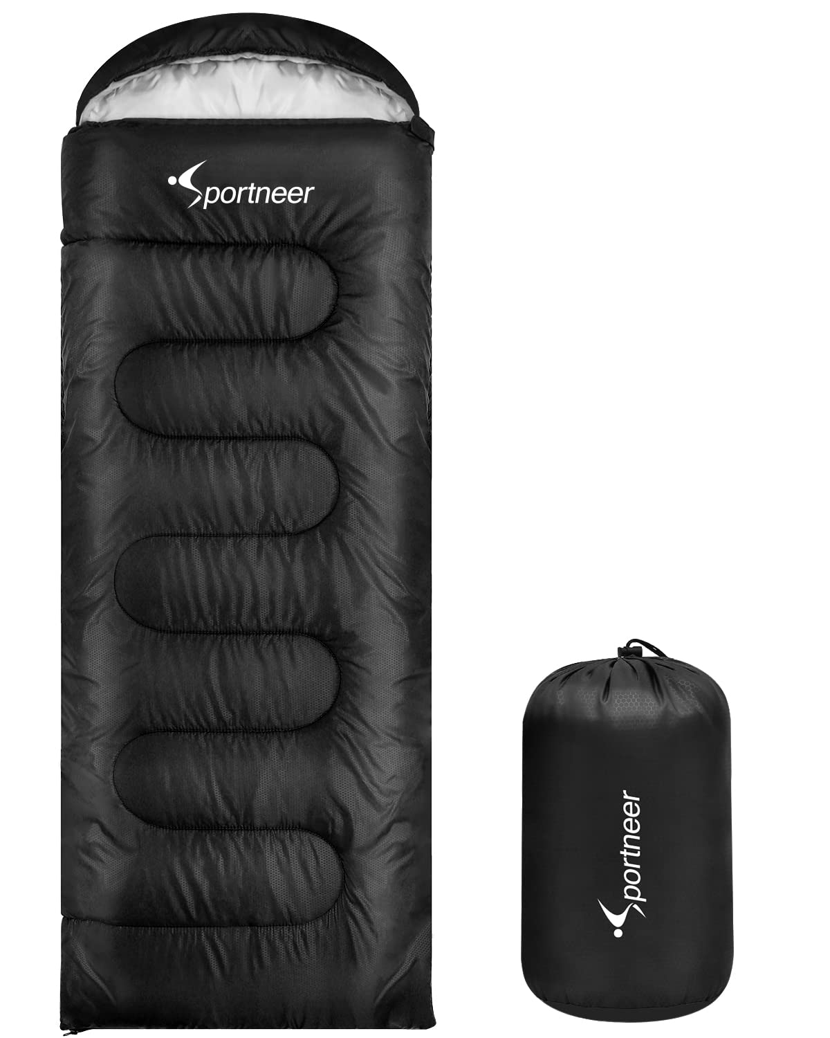**Sportneer 3-Season Lightweight Waterproof Sleeping Bag for Adults & Kids - Warm Cold Weather Camping, Backpacking, Hiking, Outdoor Travel Gear**    *(Perfect for Family Camping Trips, Backyard Sleepovers, and Emergency Preparedness Kits)*