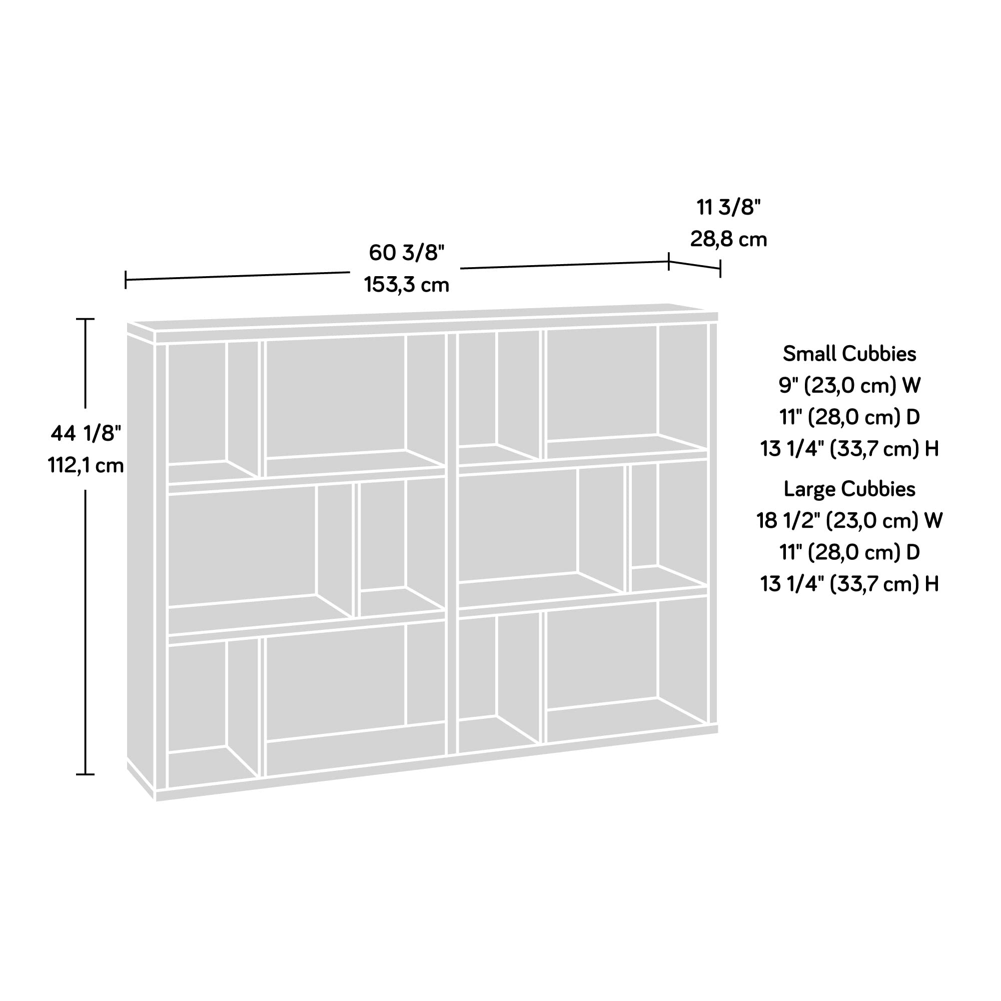 Sauder Modular Cube Storage Bookcase - Raven Oak Finish, Display Shelf for Books, Toys & Home Decor - Perfect for Living Room, Office & Kids Room Organization