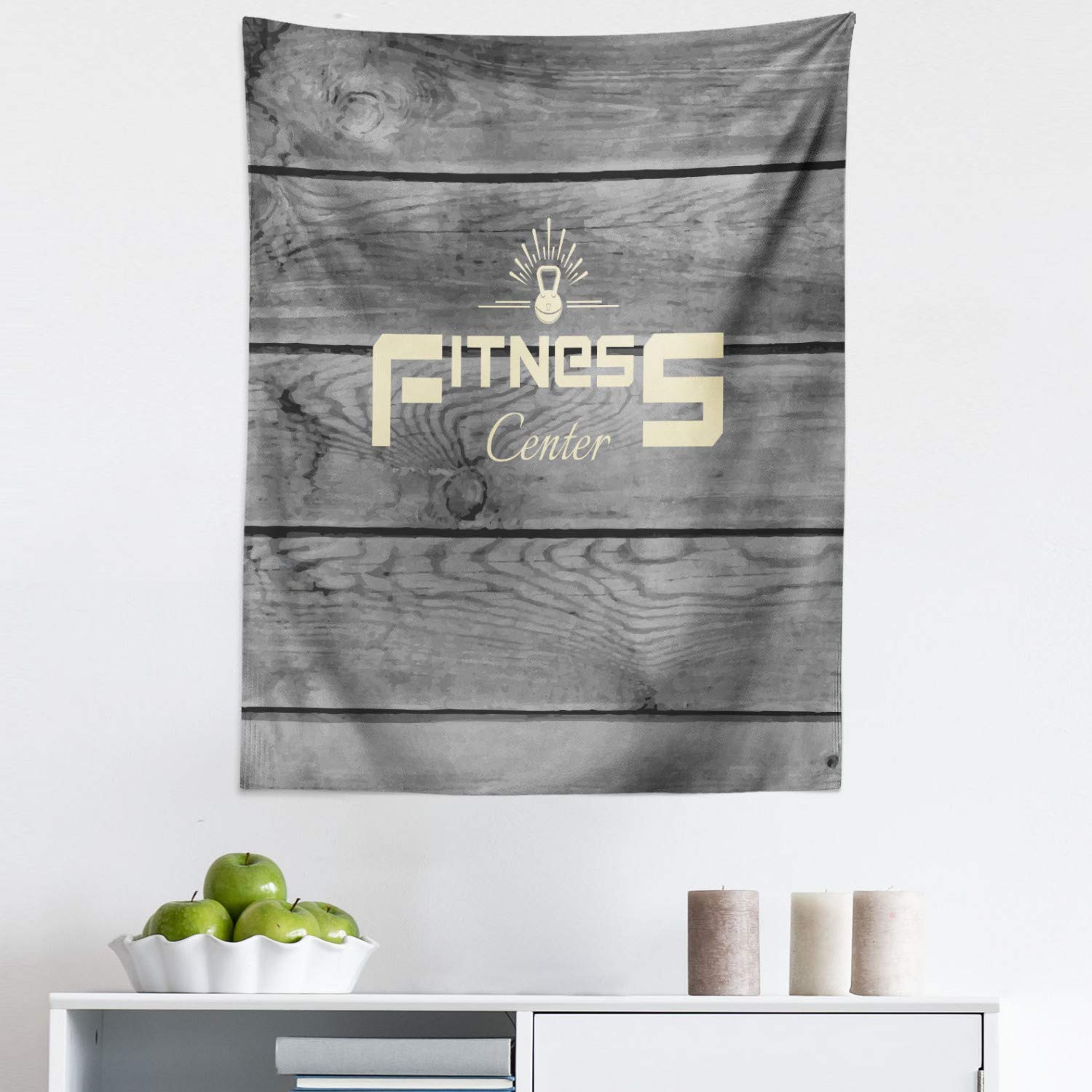 Ambesonne Fitness Tapestry - Gym & Aerobics Training Motivational Wall Art Decor for Home, Bedroom, Living Room & Dorm - 23