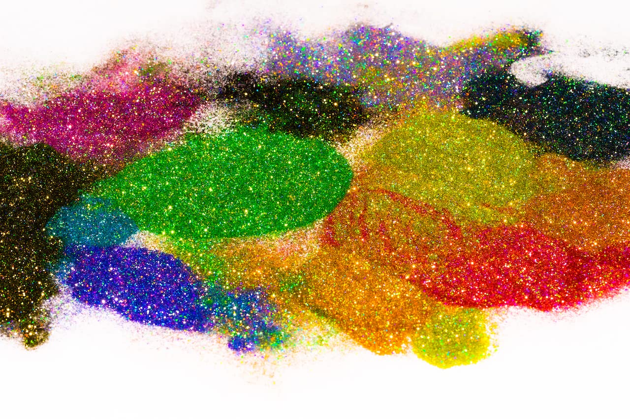 12 Colors Chunky Holographic Nail Glitter Powder - OBP Fine Holo Cosmetic Pigment for DIY Nail Art, Makeup & Manicure - Perfect for Party, Salon & Festival Nail Designs (Mint Green)