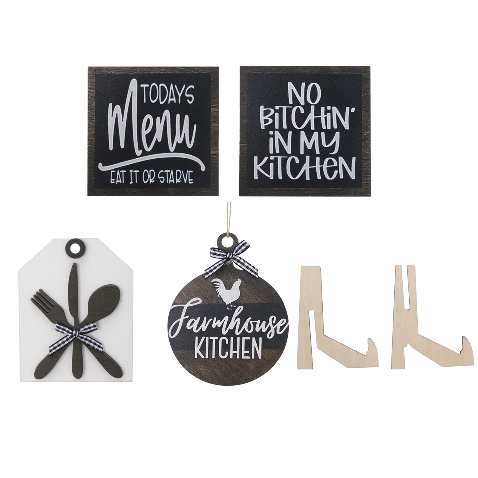 Rustic Wooden Spring Layered Tray Decor Set - Farmhouse Easter Home Decoration for Kitchen, Dining Table & Garden Display