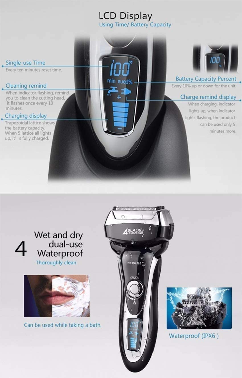 Electric Shaver for Men - Rechargeable Wet & Dry Foil Shaver with Precision Trimmer, Cordless Razor for Smooth Shaving, Washable & Travel-Friendly (Black) - Perfect for Home, Travel & Daily Grooming