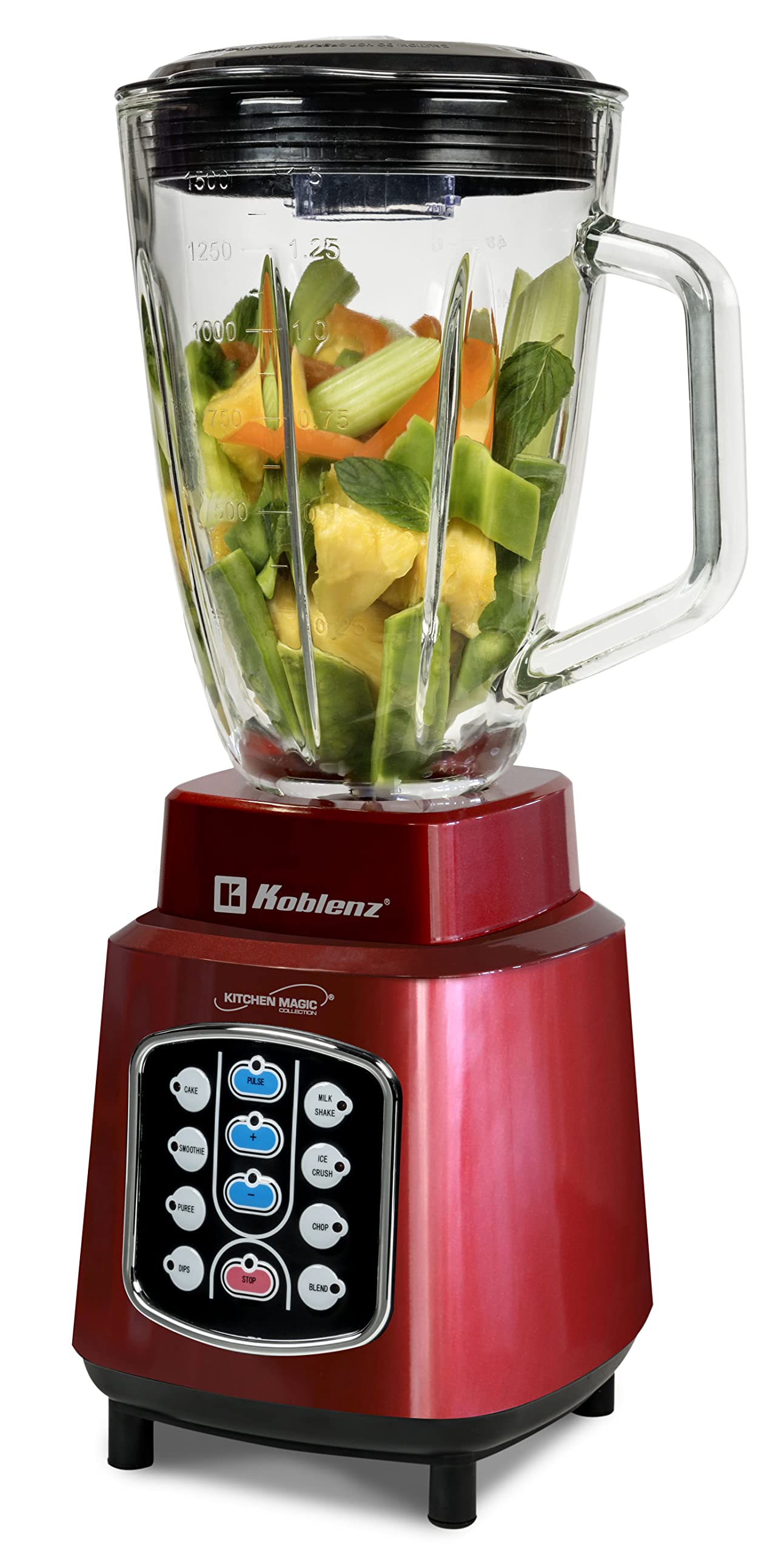 Koblenz LKM-8510 EVR Kitchen Magic Collection Easy Touch Blender - Powerful 850W Motor, 5-Speed Control, Stainless Steel Blades for Smoothies, Soups & Food Prep - Perfect for Home Kitchens & Small Restaurants