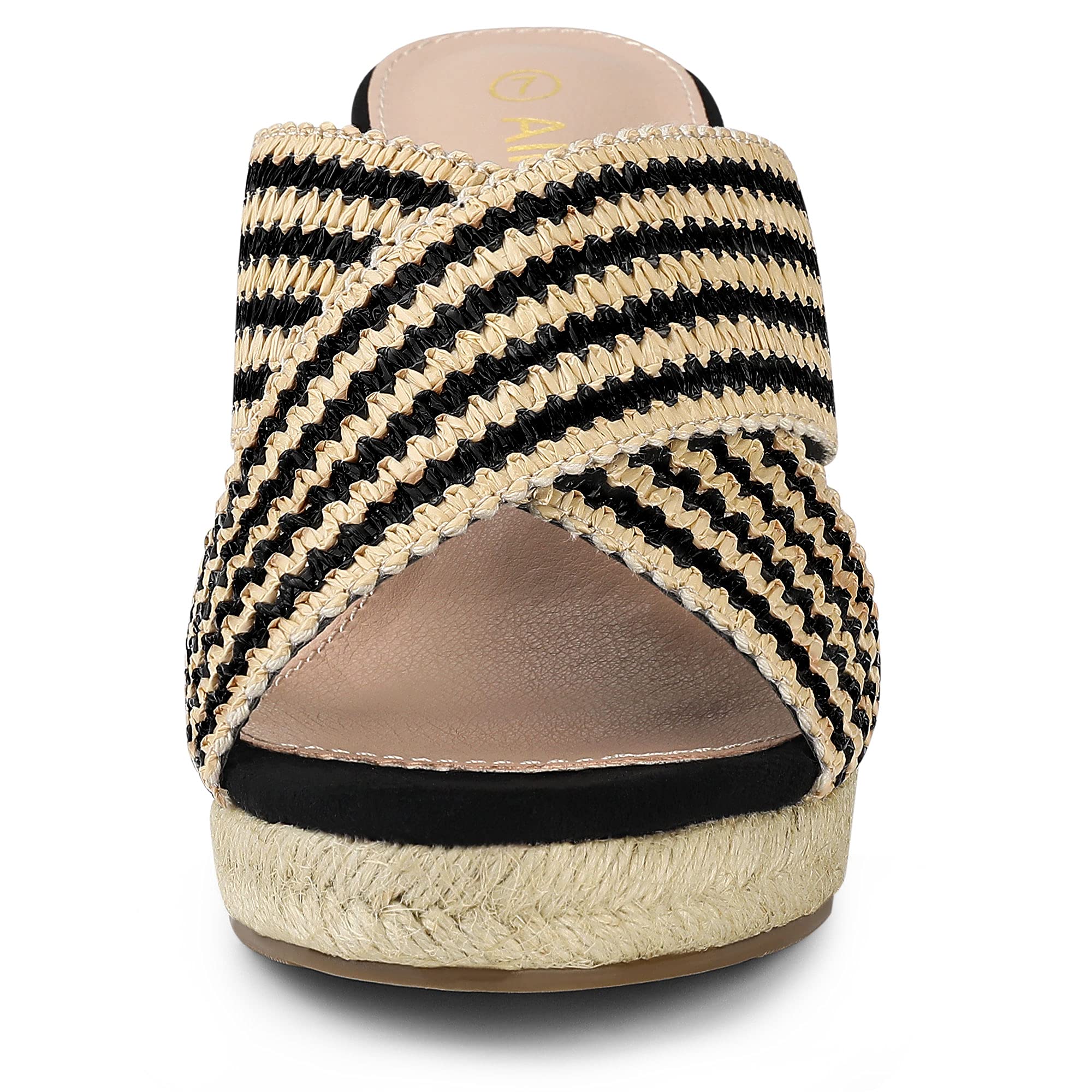 Allegra K Women's Espadrilles Wedge Sandals - Comfortable Slide Wedges for Summer | Perfect for Beach, Vacation & Casual Outings