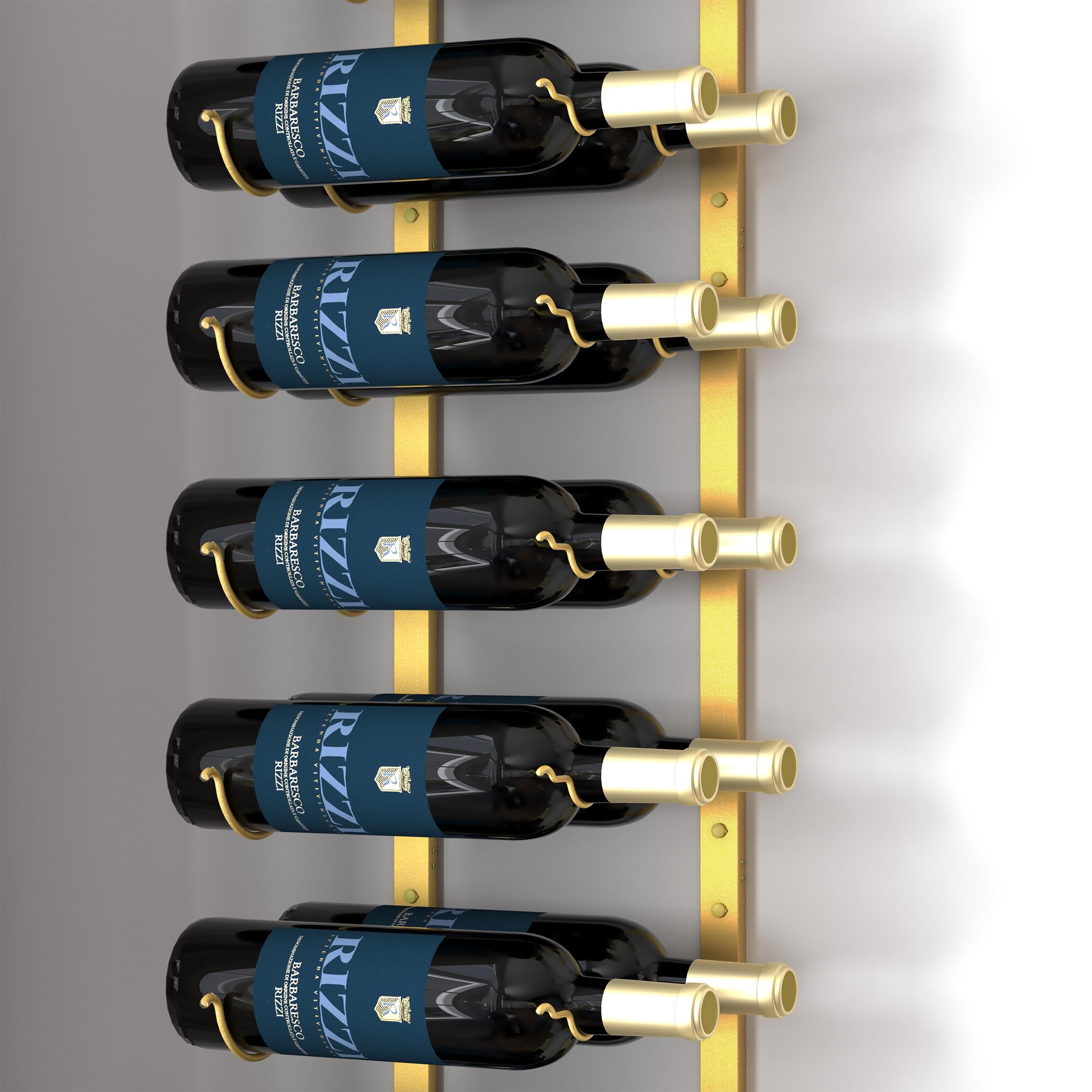 CharaVector Wall Mount Wine Rack - Holds 36 Bottles (2PCS), DIY 1/2/3 Tier Metal Wine Storage for Wine, Liquor & Champagne - Gold Home Kitchen Decor for Dining Room, Bar & Party Entertaining