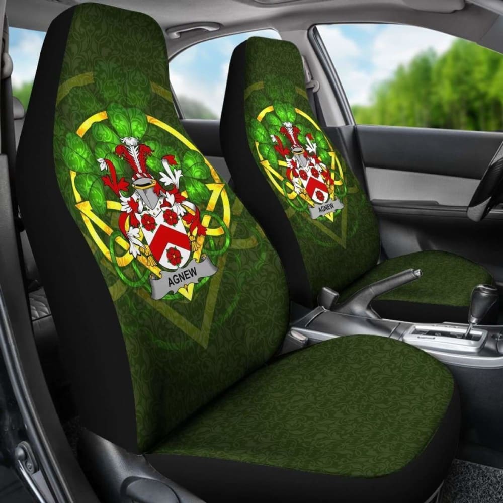 Agnew Ireland Car Seat Cover Set of 2 - Celtic Shamrock Design for Cars, Trucks & SUVs | Waterproof & Durable Protection | Perfect for St. Patrick's Day & Irish-Themed Decor