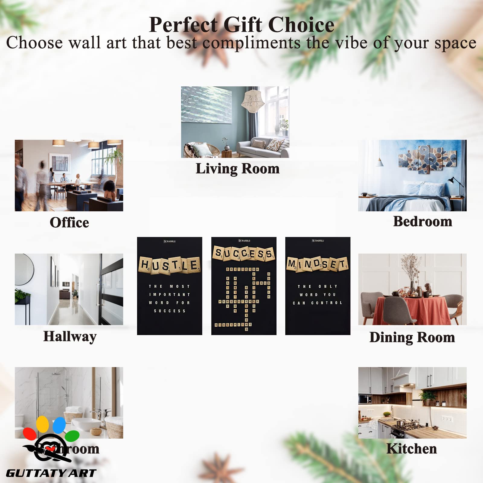 GUTTATY 3-Piece Motivational Wall Art Set - 24