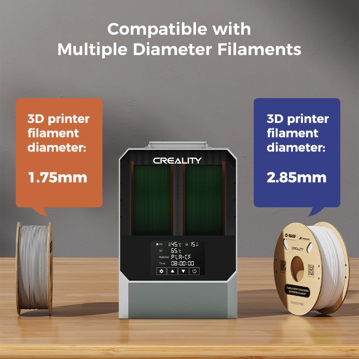 2024 Official CREALITY Space Pi Filament Dryer Plus - 2 Spool 360° 160W PTC Fast Heating 3D Printer Filament Dryer Box with 4