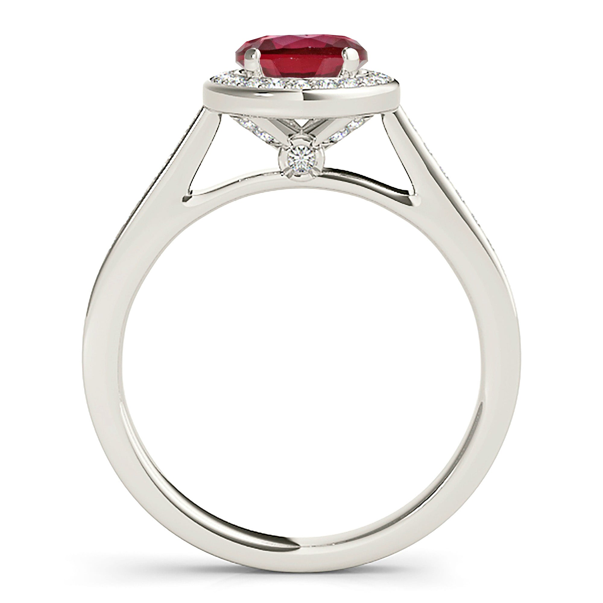 1.35 Carat Genuine Ruby Engagement Ring with Diamond Halo & Delicate Band - Perfect for Weddings, Anniversaries & Special Occasions