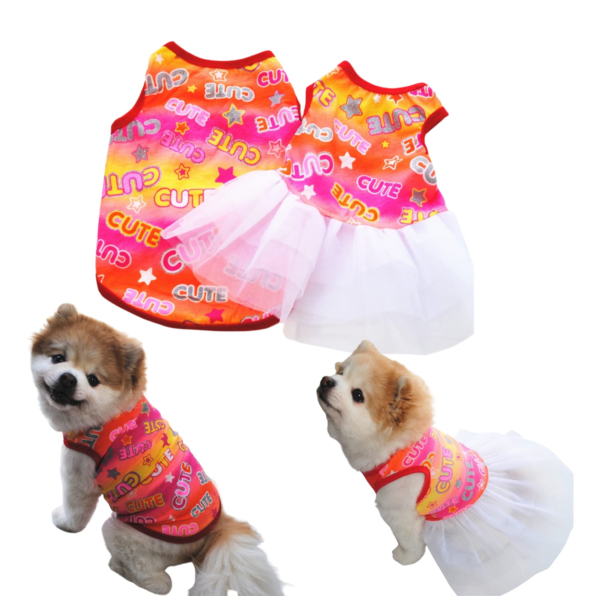 Dog Clothes 2 Pack - Cute Dog Dress & Shirt Outfits for Small Breeds | Perfect for Daily Walks, Parties & Photo Shoots