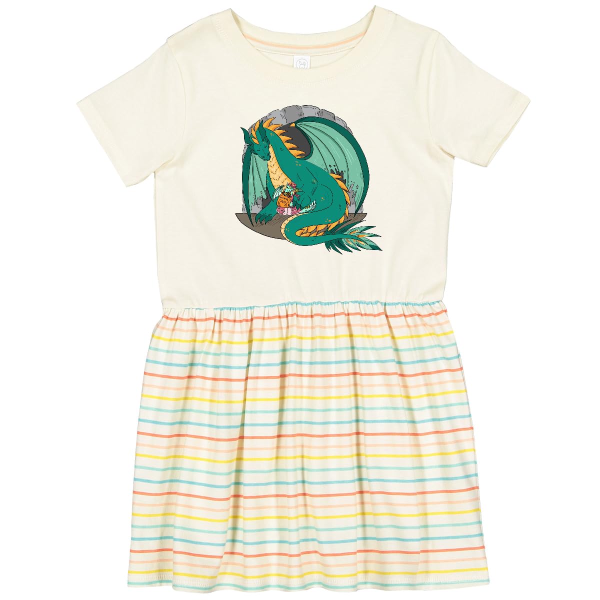 Inktastic Dragon Princess Toddler Dress - Cute Fantasy Costume for Girls | Perfect for Birthday Parties, Halloween & Dress-Up Play