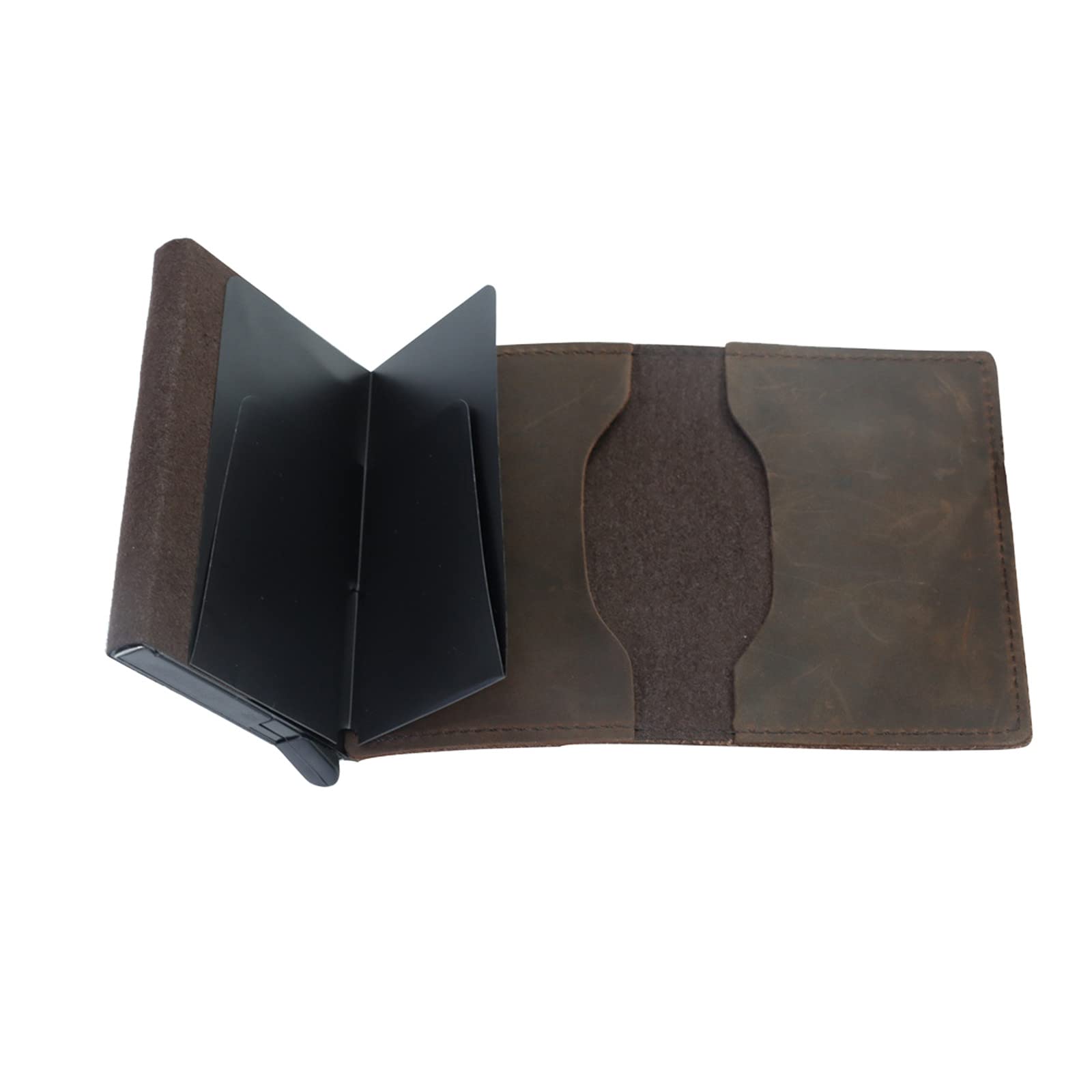 XUnion RFID Blocking Leather Wallet - Automatic Card Holder with Multi-Function Design for Credit Cards, ID & Cash | Slim Travel Wallet for Men & Women | Perfect for Business, Daily Use & International Trips