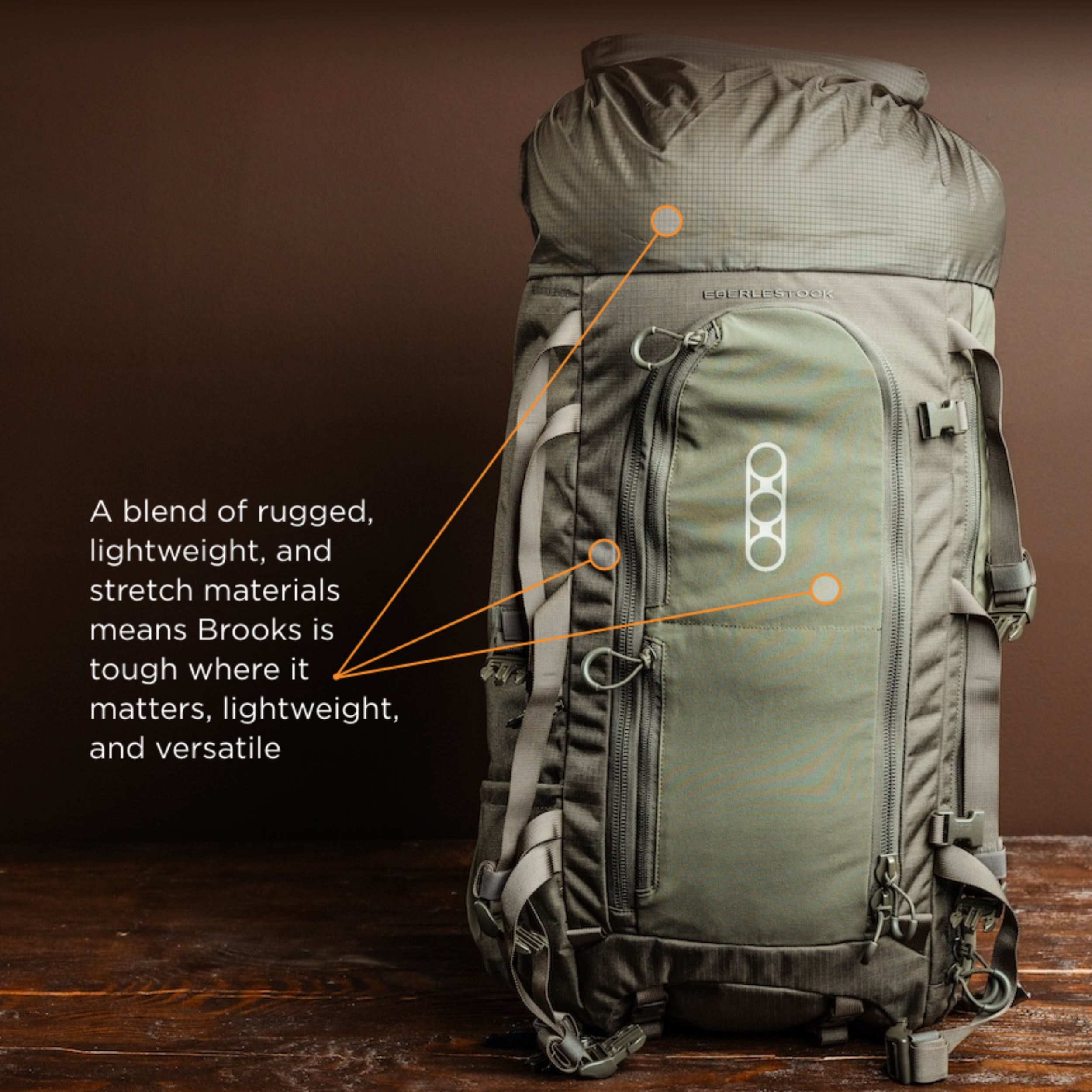 Eberlestock Brooks 3500 Lightweight Backpack with Hydration Bladder Sleeve & Zippered Front Pockets - Perfect for Hiking, Camping, and Outdoor Adventures | Pre Order