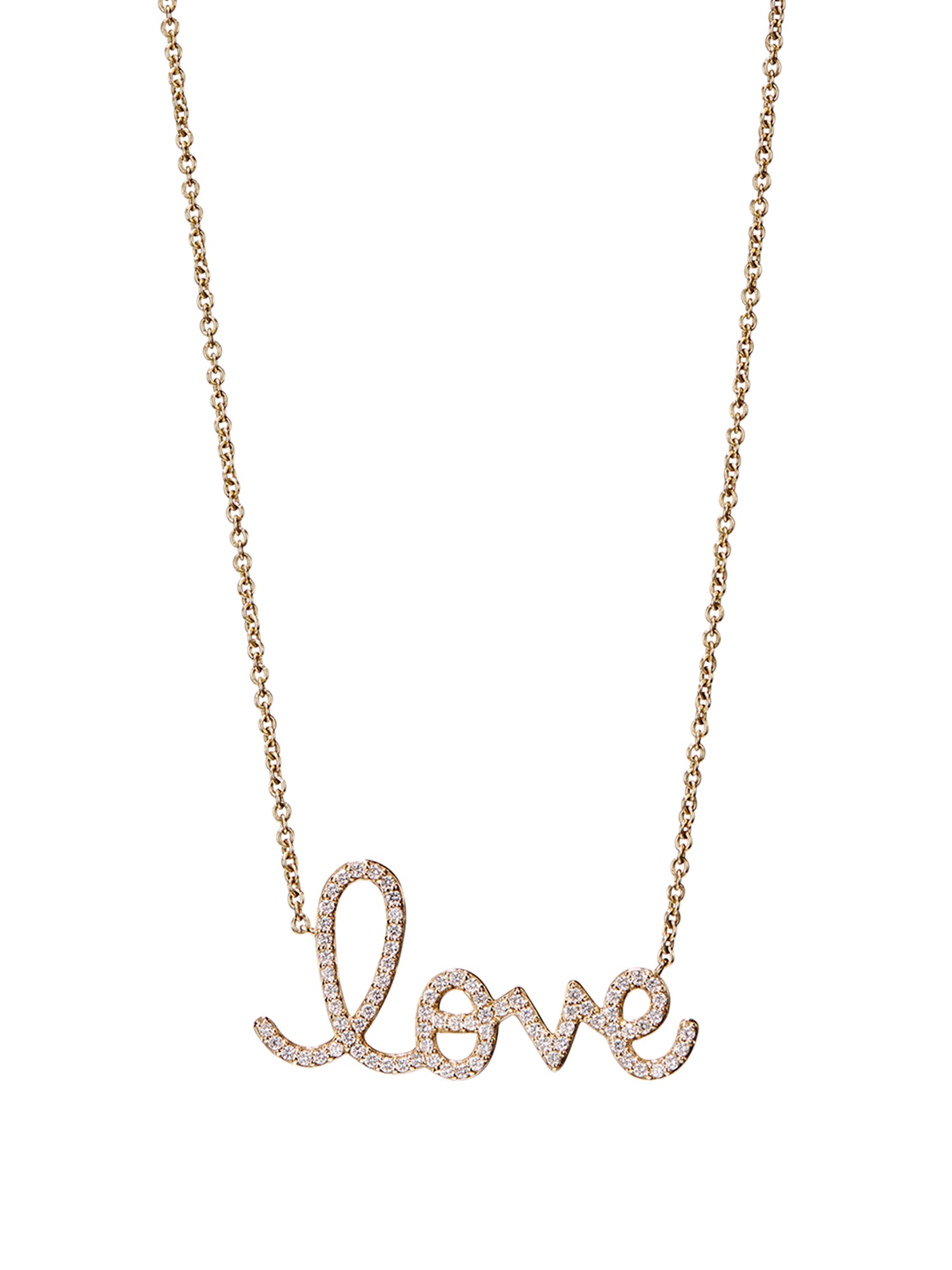 Large Love Pavé Diamond Necklace for Women - Elegant 14K Gold Pendant Jewelry Gift for Anniversary, Valentine's Day & Special Occasions
