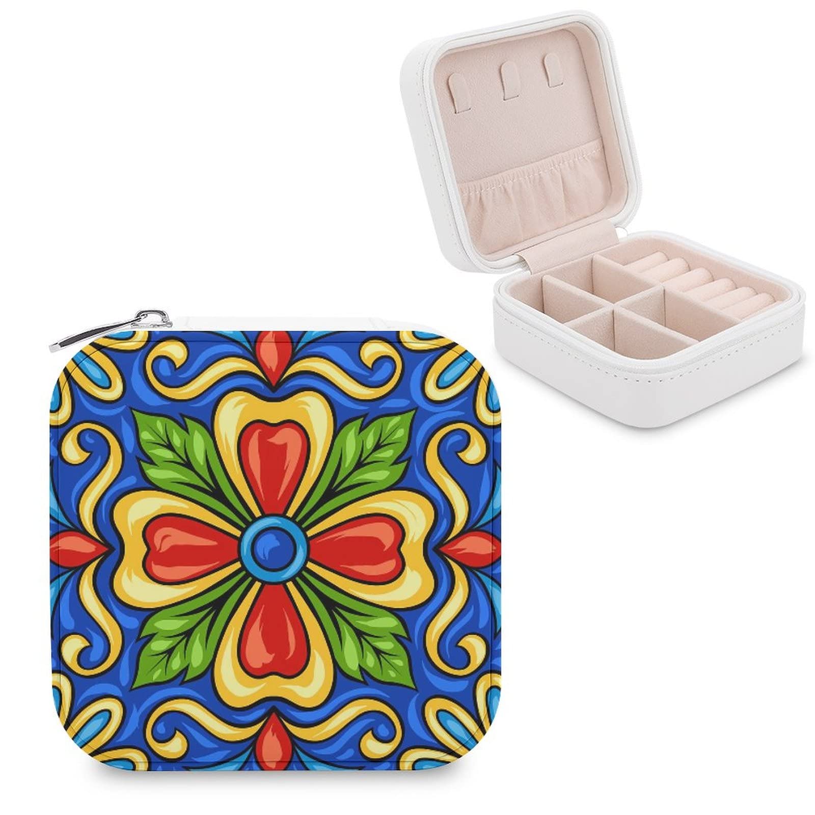 Elegant PU Leather Jewelry Box for Women - Portable Travel Jewelry Organizer with Storage Compartments for Rings, Earrings, Necklaces & Bracelets - Perfect for Home, Travel and Gift Giving