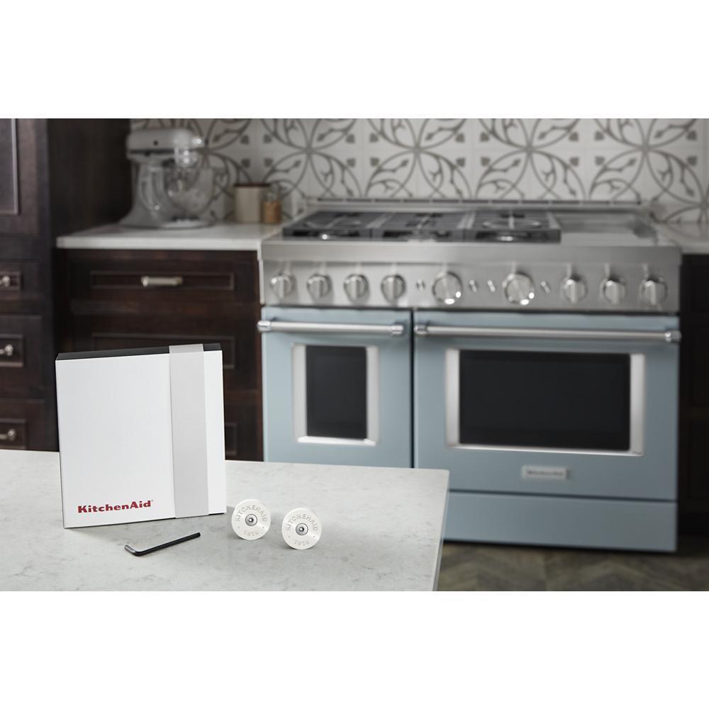 KitchenAid Commercial Style Range Handle Medallion Kit - Amana W11368841MP Replacement Part for Stove & Oven Repair | Perfect for Home Kitchen Upgrades & Appliance Maintenance