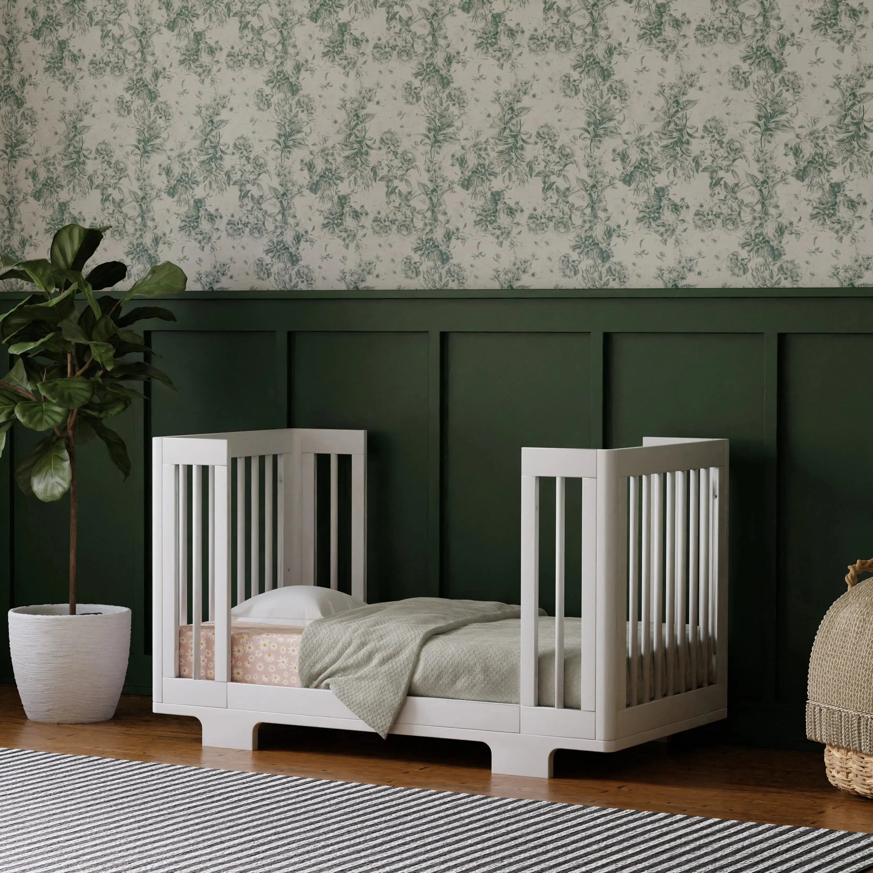 Babyletto Yuzu 8-in-1 Convertible Crib - White | Modern Nursery Furniture for Newborn to Toddler | Safe & Stylish Baby Bed for Small Spaces