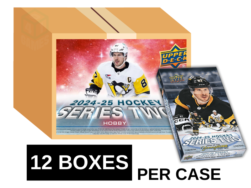 2024-25 Upper Deck Series 2 Hockey Hobby Box - 12 Box Case | NHL Trading Cards Collection for Collectors & Investors | Perfect for Gifts, Tournaments & Memorabilia Displays