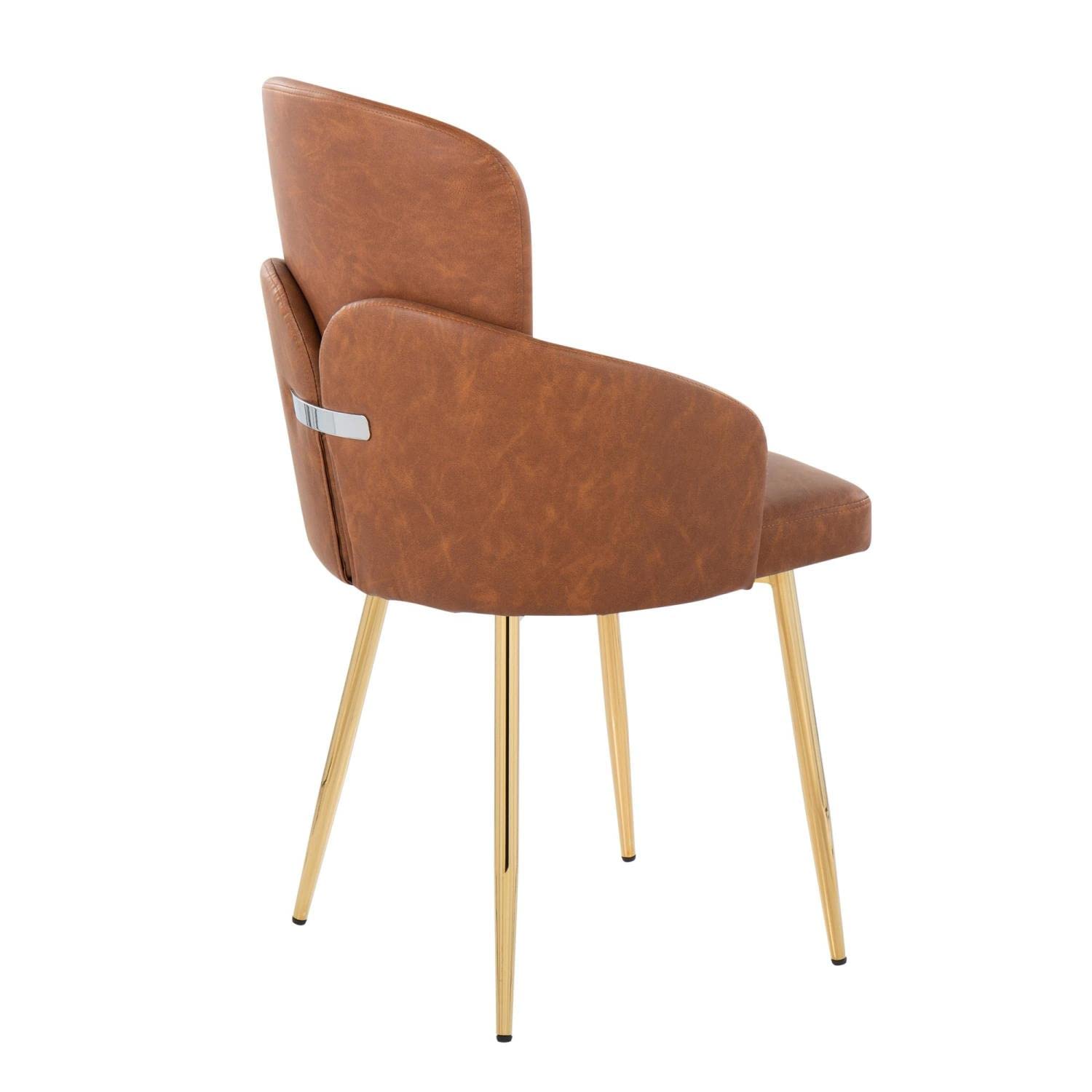 LumiSource Dahlia Upholstered Dining Chairs Set of 2 - Modern Kitchen Chairs for Dining Table - Perfect for Small Spaces, Breakfast Nooks & Contemporary Dining Rooms