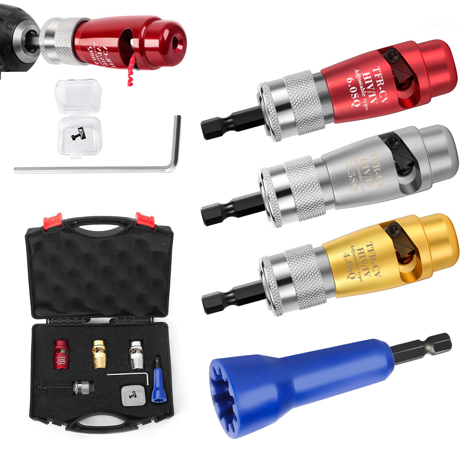**8-Piece Automatic Wire Stripper & Twister Kit for Drill - Electrician Tool Set for Cable Stripping & Connecting - 10X Faster Work Efficiency - Perfect for Electrical Wiring & DIY Projects**