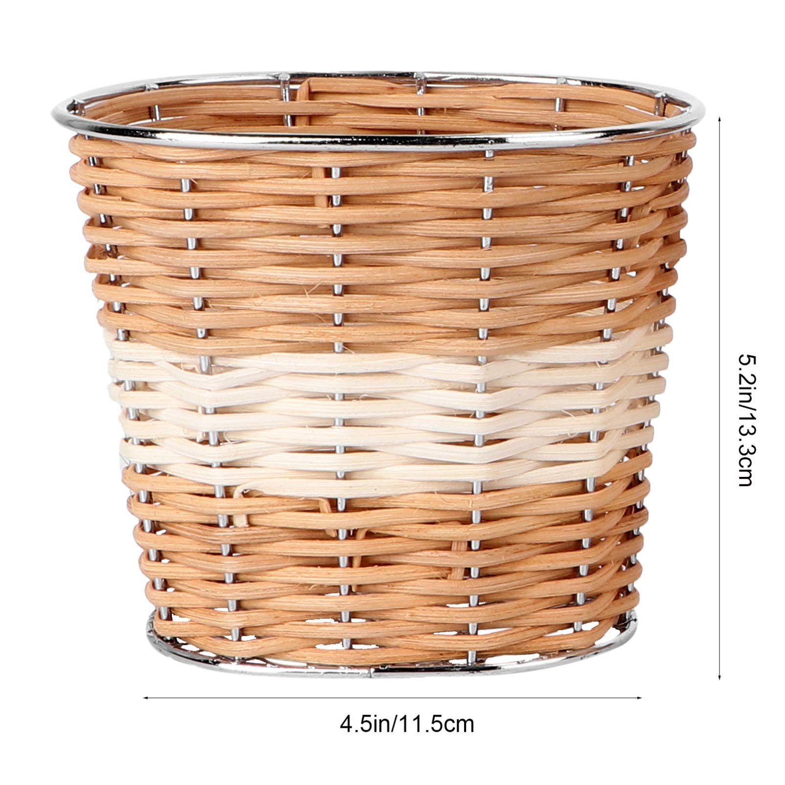 3-Piece Woven Storage Basket Set - Rattan Cup Holders, Desk Organizer & Mini Hamper for Home Decor, Wedding Table Centerpiece, Green Plant Holder - Perfect for Living Room, Office & Boho Wedding Decorations