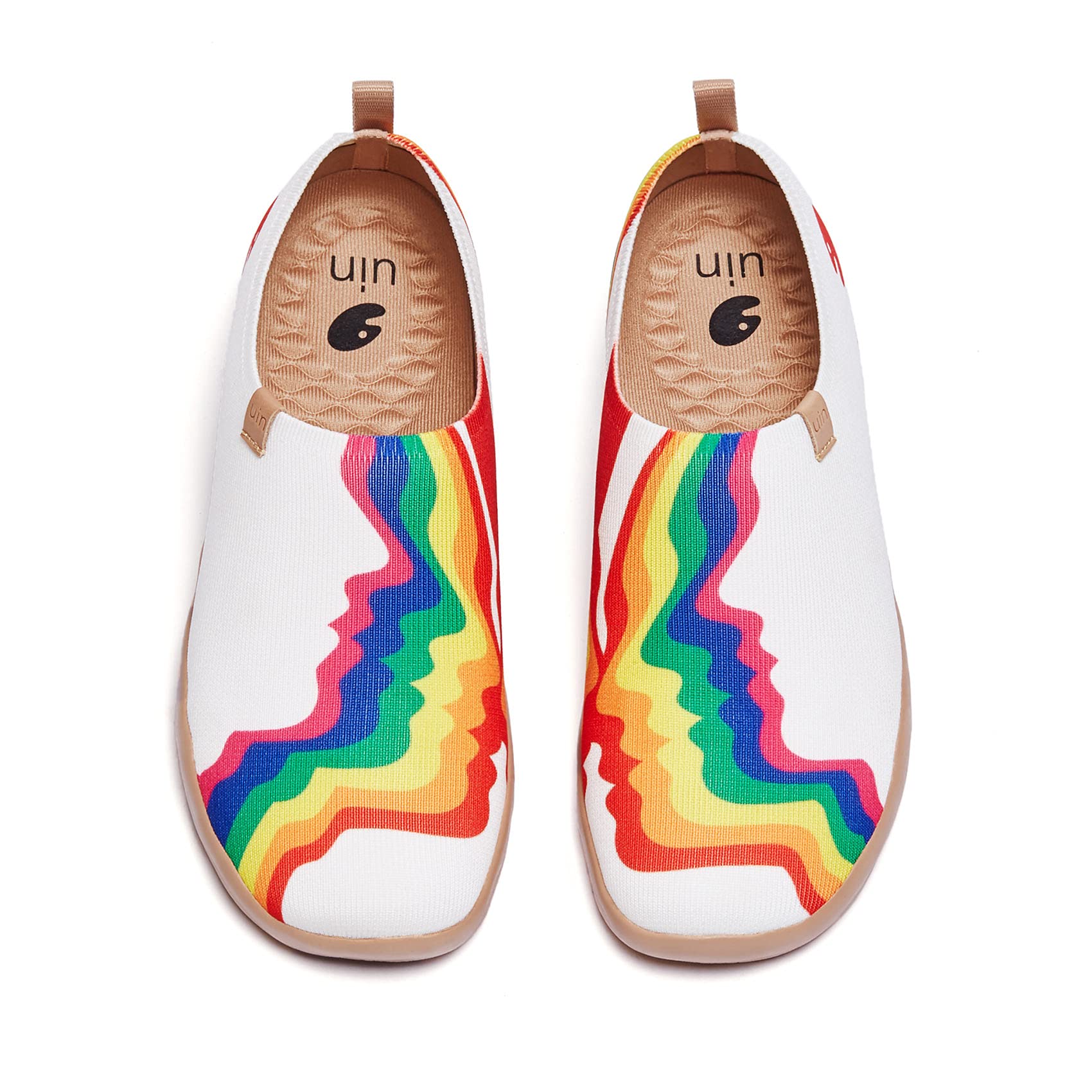UIN Women's Slip-On Sneakers - Knitted Art Painted Casual Loafers | Comfortable Soft Walking Shoes for Women | Perfect for Work, Travel & Everyday Wear