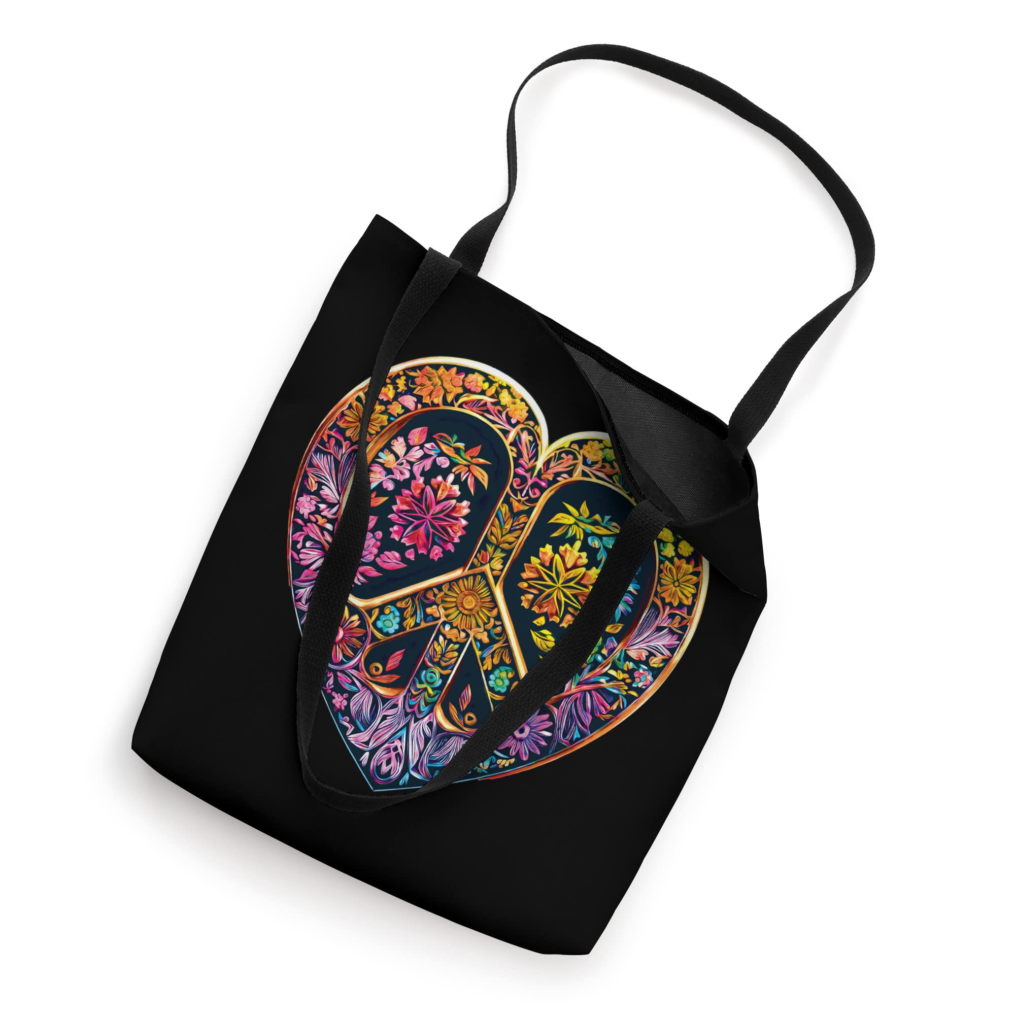 Peace and Love Tote Bag - Eco-Friendly Cotton Canvas Reusable Shopping Bag for Women & Men - Perfect for Groceries, Beach, Work & Travel