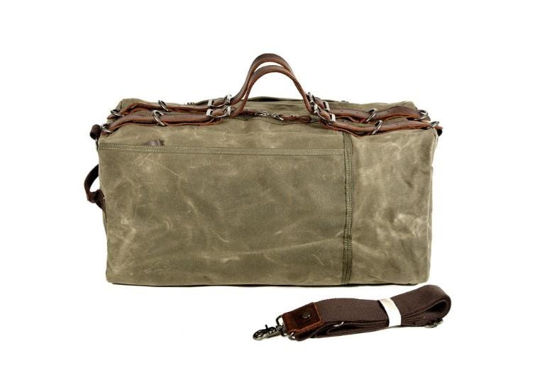 Stylish Unisex Canvas Weekender Travel Bag with Leather Straps - Perfect for Gym, Weekend Getaways & Business Trips