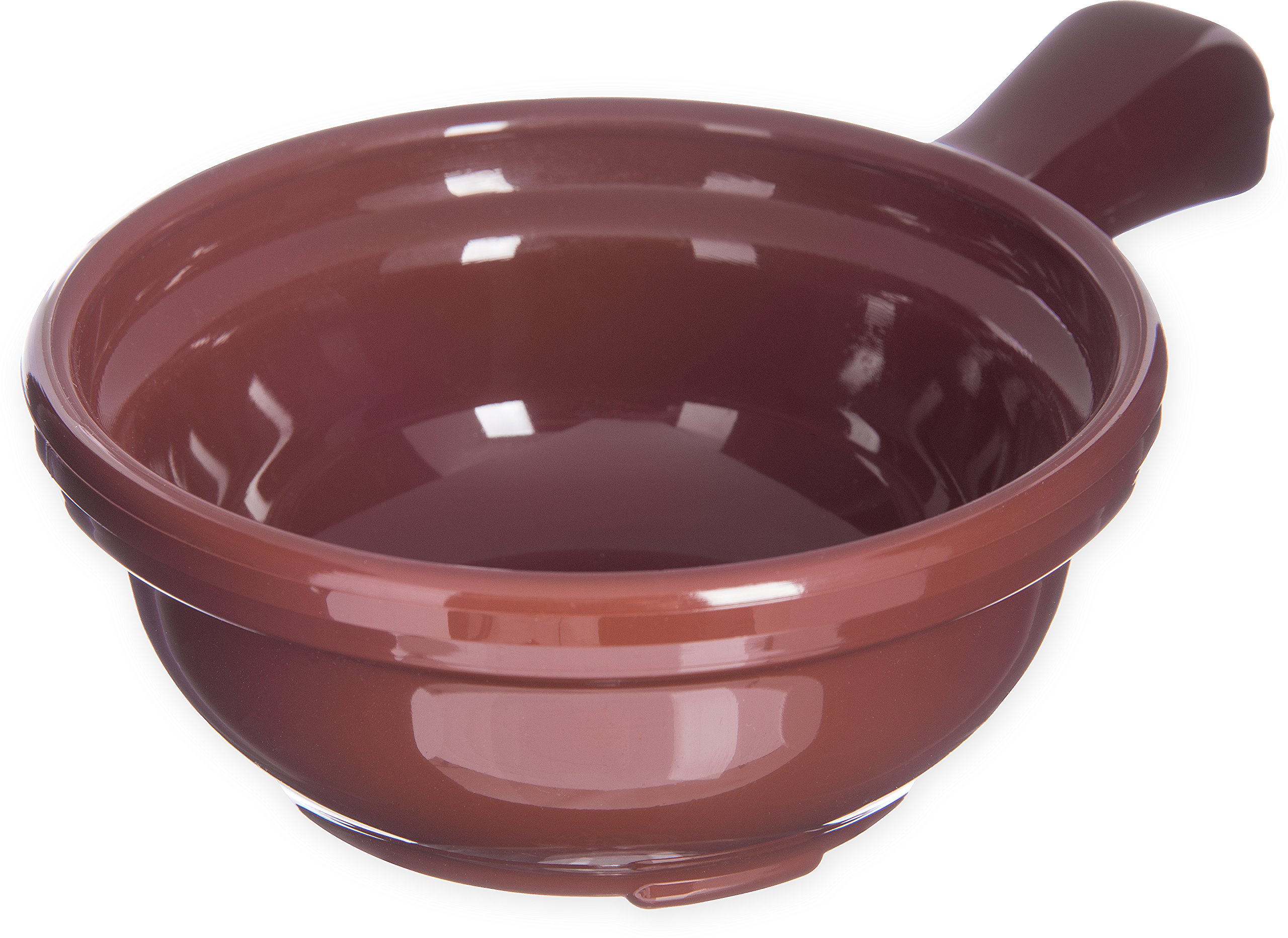 Carlisle FoodService 8 oz Brown Soup Bowl with Handle - Durable Catering, Buffet & Restaurant Use - Perfect for Hot Soups, Stews, and Chili Serving