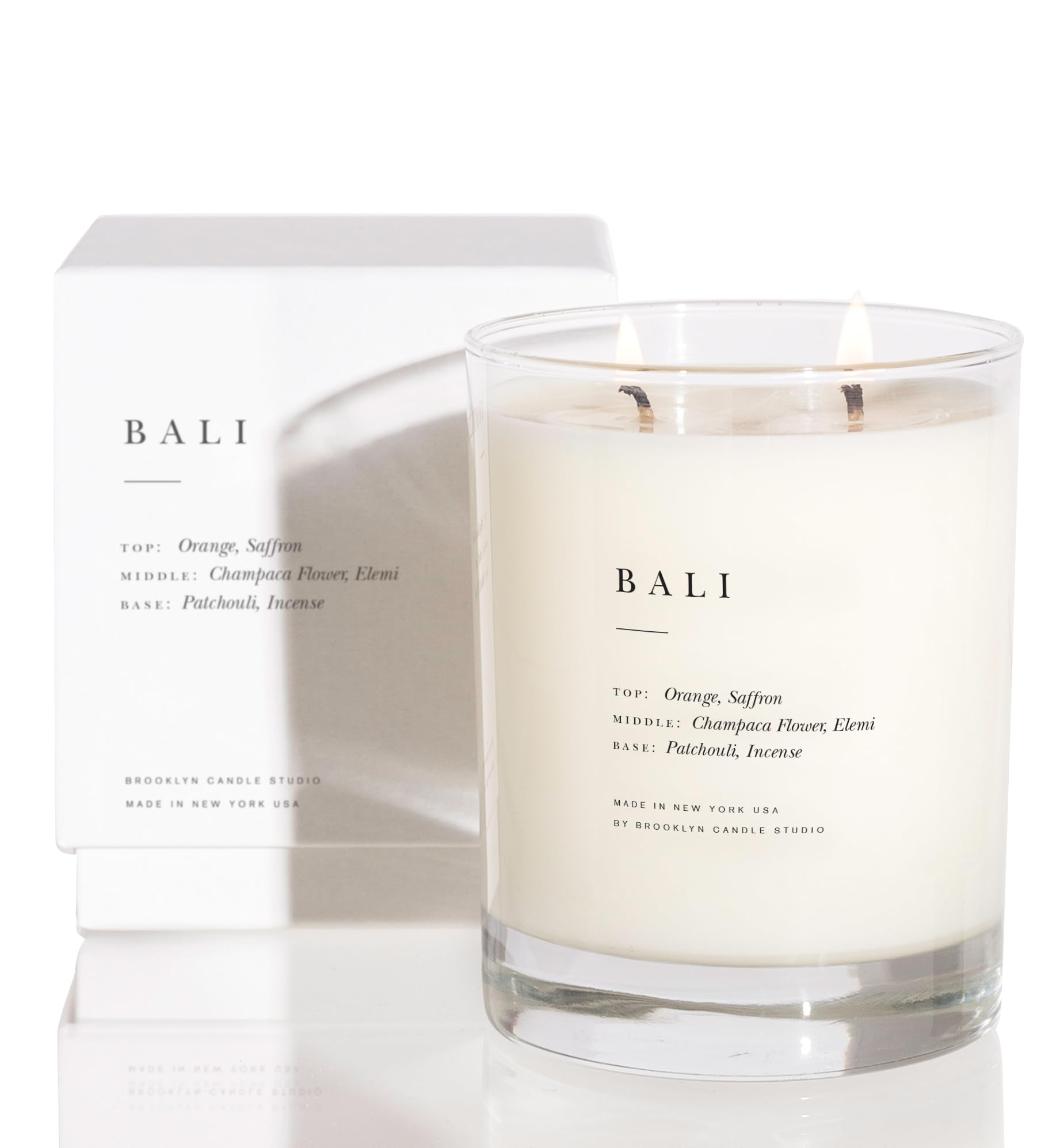 Brooklyn Candle Studio Bali Classic 2-Wick Scented Candle - Vegan Soy Wax, Hand-Poured in USA, 70-Hour Burn Time, 13oz - Perfect for Home Decor, Relaxation & Aromatherapy