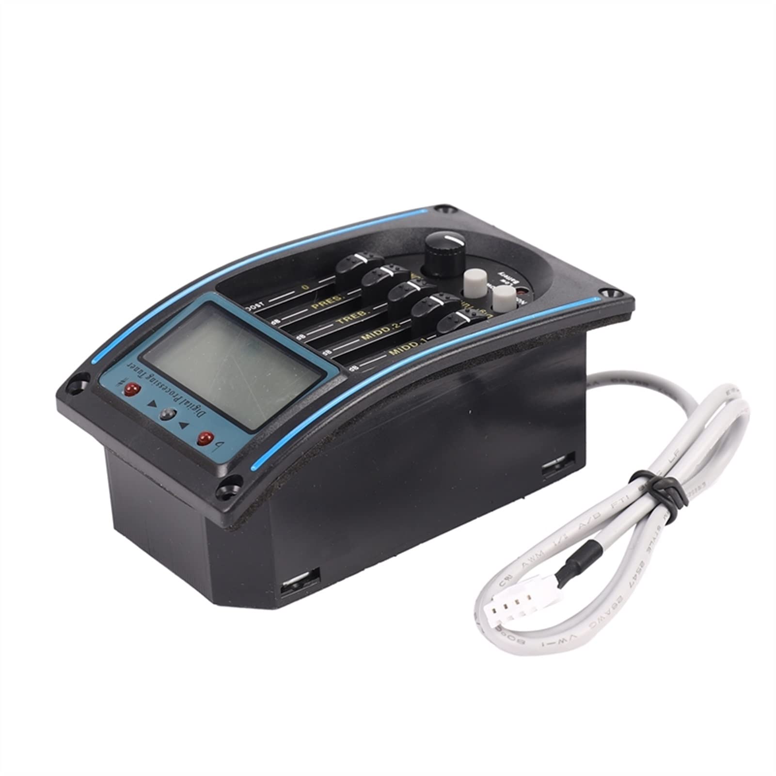 5-Band EQ Acoustic Guitar Pickup with LCD Tuner & Volume Control - Professional Preamplifier for Enhanced Sound - Perfect for Live Performances & Studio Recording