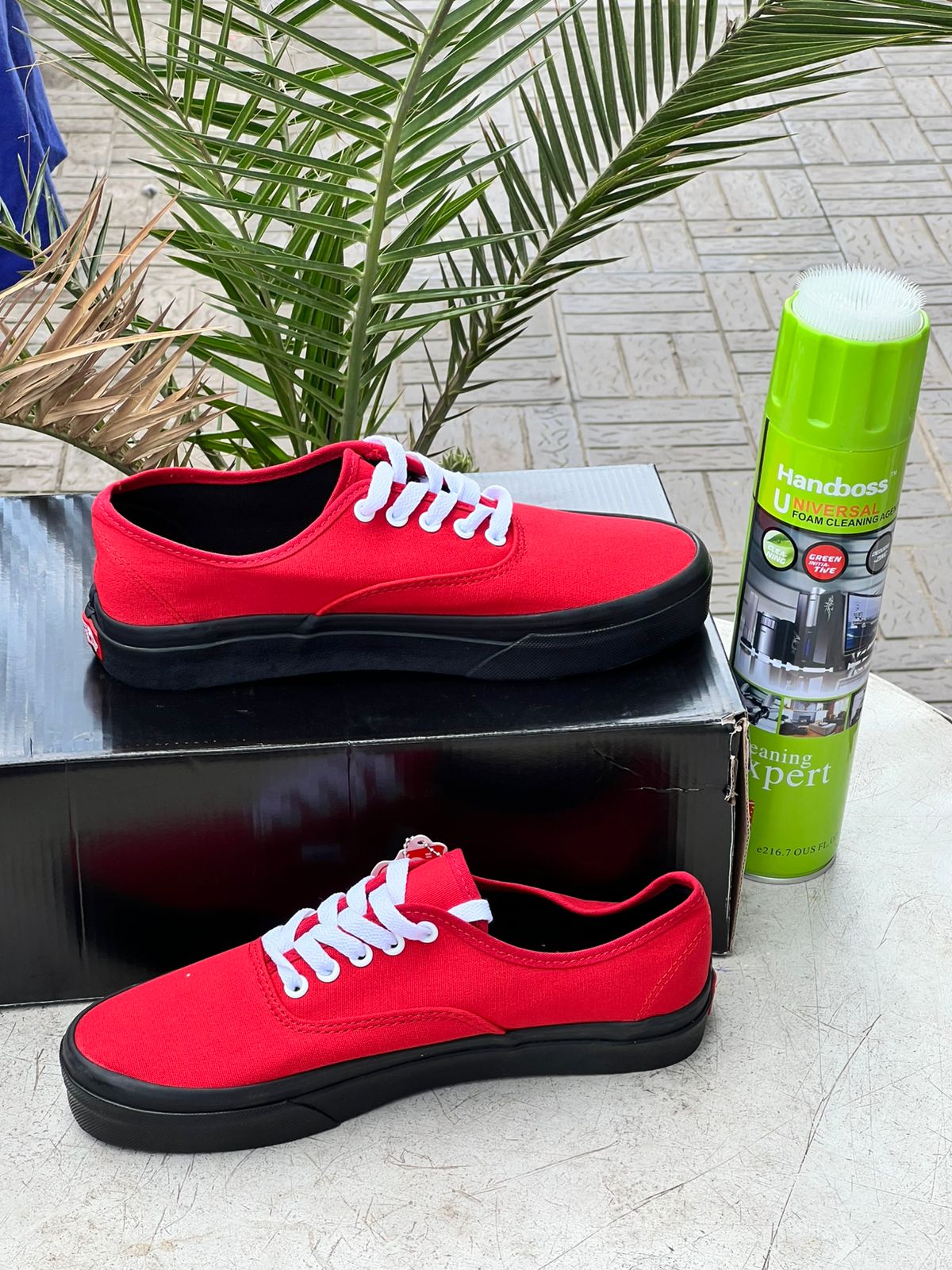 Vans Style Bold Red & Black Sole Canvas Sneakers - Trendy Casual Shoes for Men & Women - Perfect for Streetwear, Skateboarding & Everyday Fashion