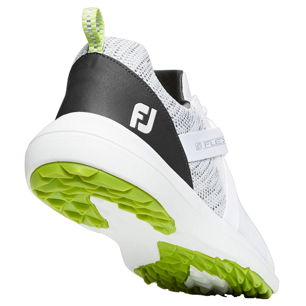FootJoy Flex Men's Golf Shoes - White & Grey Spiked Golf Shoes for Comfort & Traction - Perfect for Walking the Course or Driving Range Practice