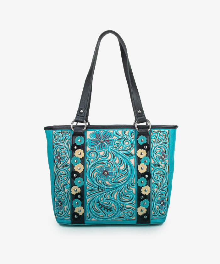 Montana West Embroidered Floral Cut Out Tote Bag for Women - Stylish Handbag for Work, Travel & Shopping