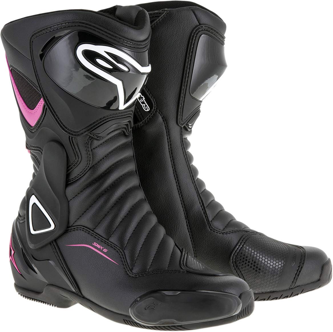 Alpinestars Women's Motorcycle Boots - Black/Pink/White - Size 39 - Durable & Comfortable Riding Boots for Women - Perfect for Street Biking, Racing & Motorcycle Adventures
