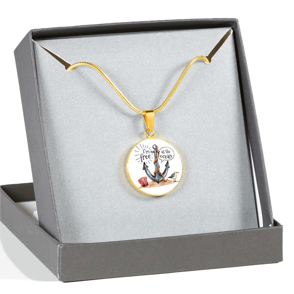 Free As The Ocean Necklace - Dainty Wave Pendant Jewelry for Women | Perfect for Beach Vacations, Summer Outfits & Boho Style