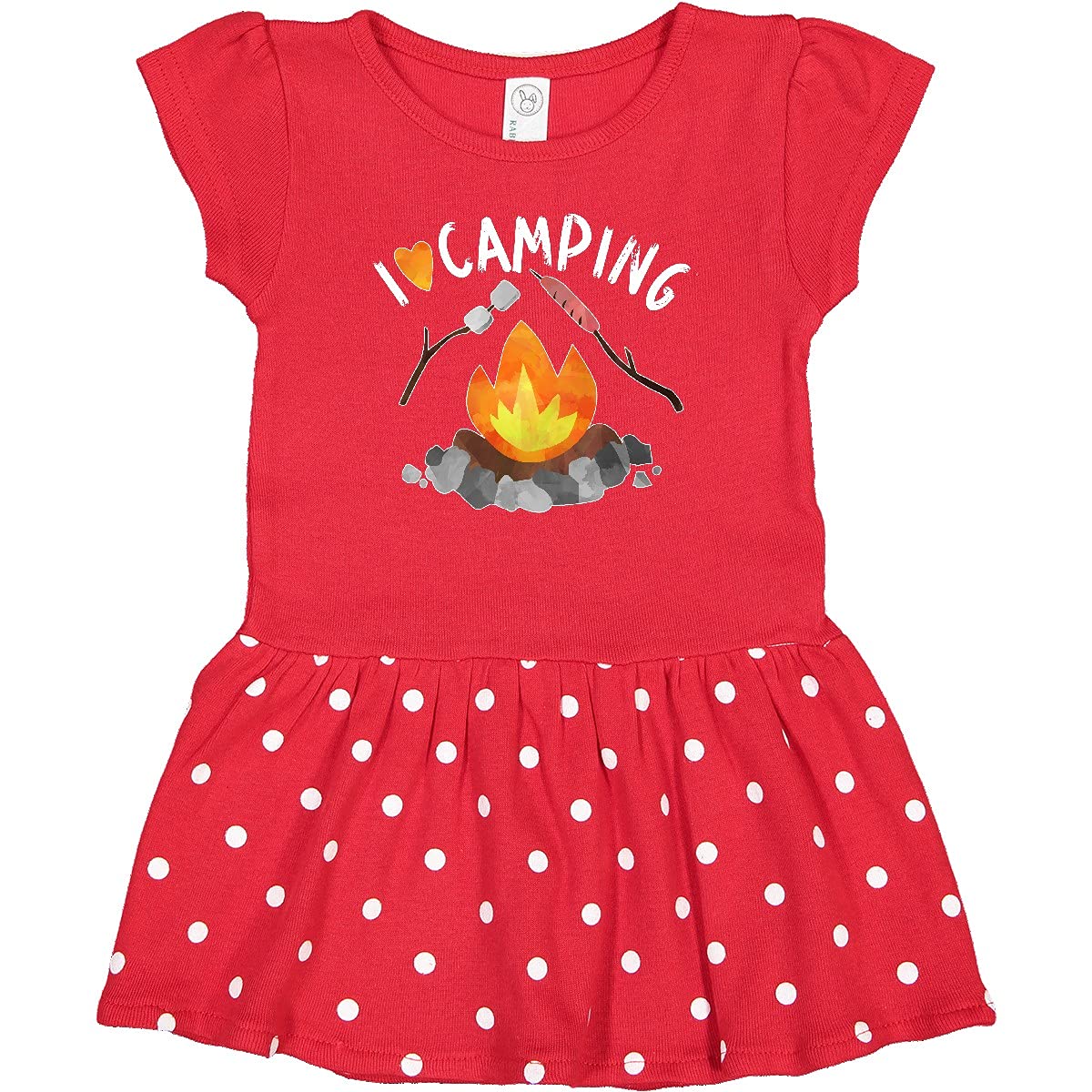 Inktastic I Love Camping Infant Dress - Cute Campfire, Hot Dog & Marshmallows Print for Baby Girls & Boys - Perfect for Outdoor Adventures, Family Trips & Camping Photos