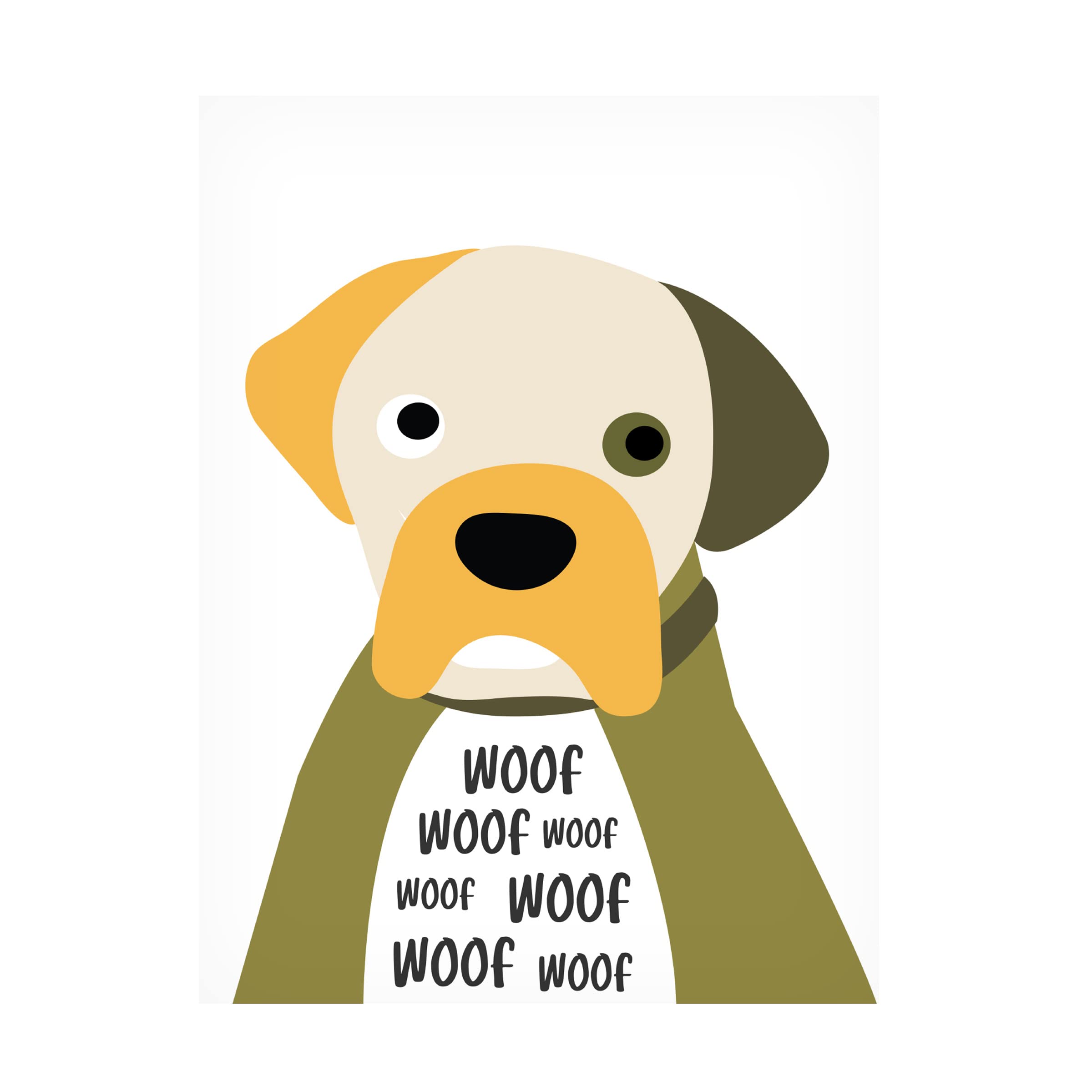 Trademark Fine Art 'Woof' Canvas Art by Ayse - Dog Lover Home Decor for Living Room, Bedroom & Office