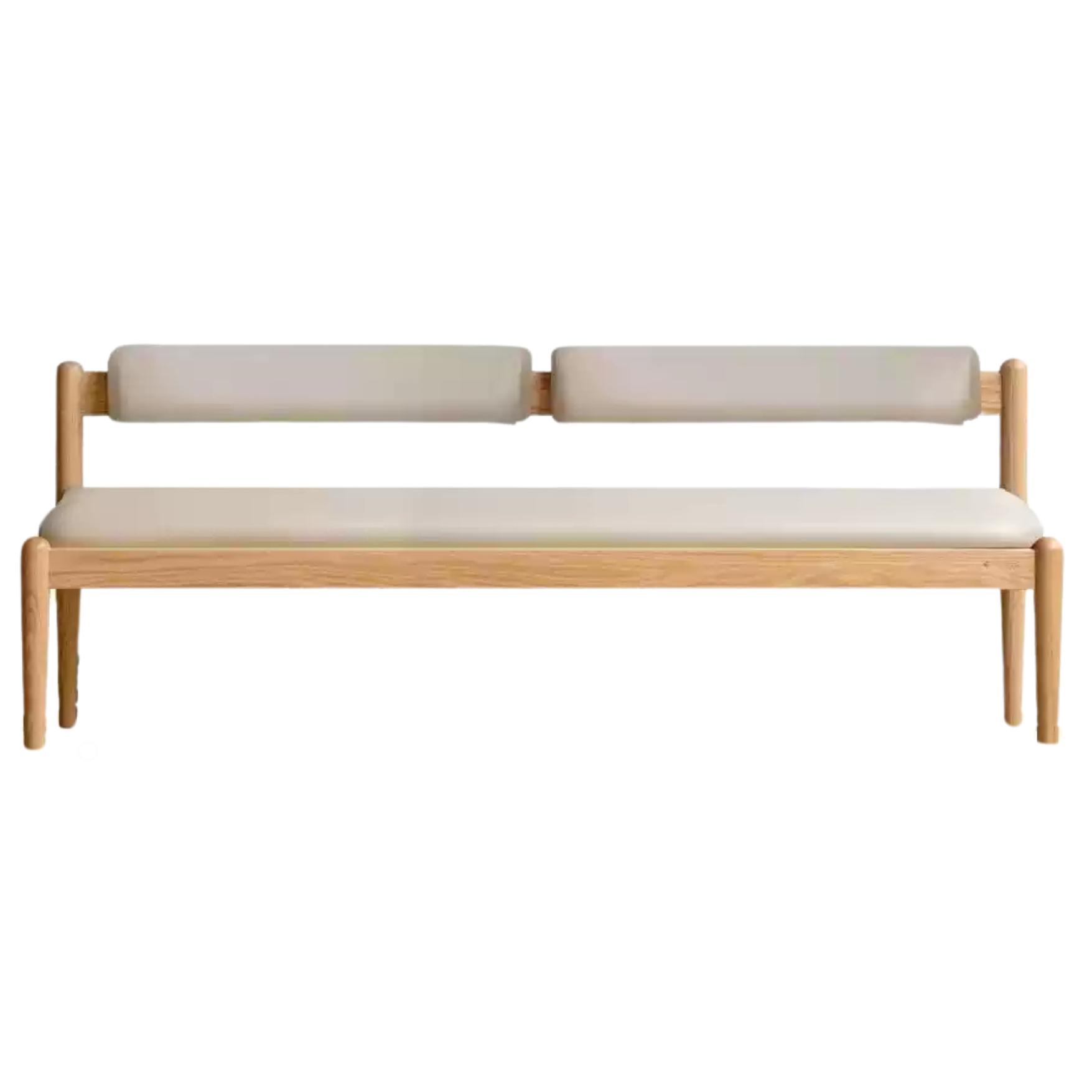 57.1x18.7x25.6 inch / 145x47.5x65сm / Natural wood color / Oak bench (organic leather milk tea color)